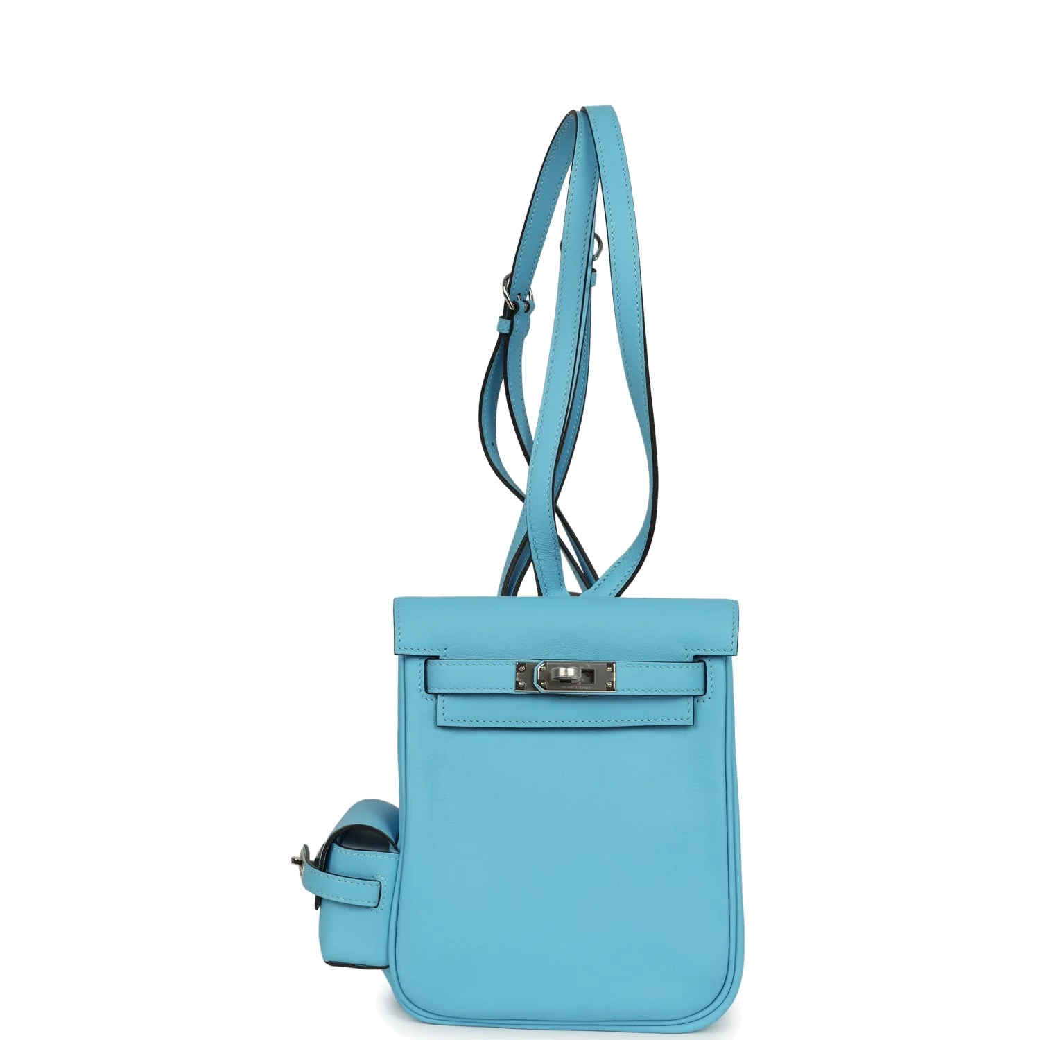 Hermes Mini Kelly Jump Backpack Celeste Swift Palladium Hardware — фото 8