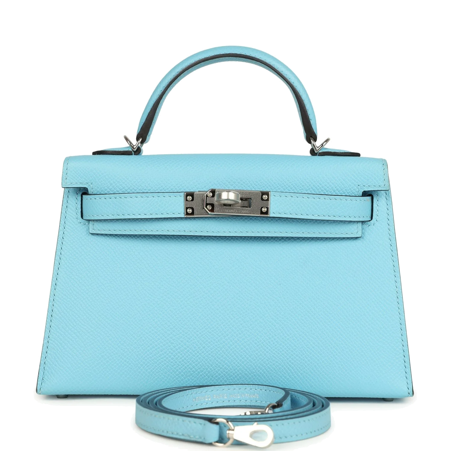 Hermes Kelly Sellier 20 Celeste Epsom Palladium Hardware — фото 2