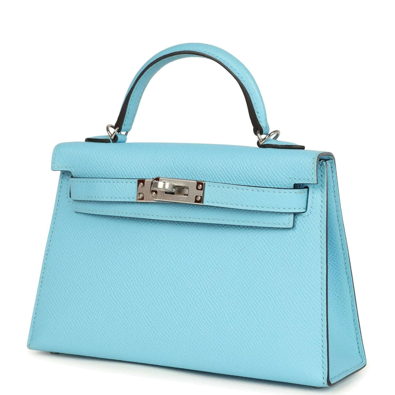 Hermes Kelly Sellier 20 Celeste Epsom Palladium Hardware — фото 6
