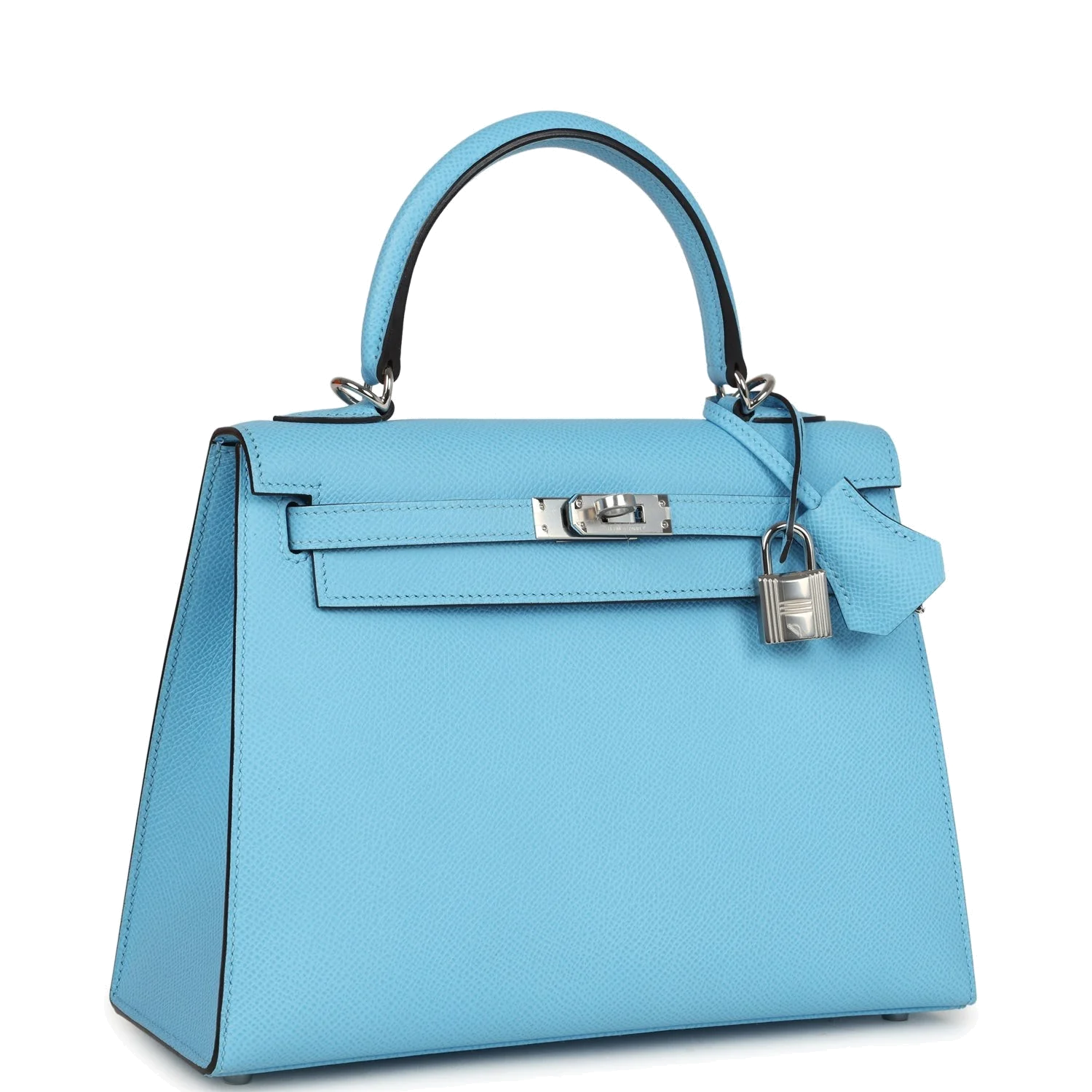 Hermes Kelly Sellier 25 Celeste Epsom Palladium Hardware — фото 3