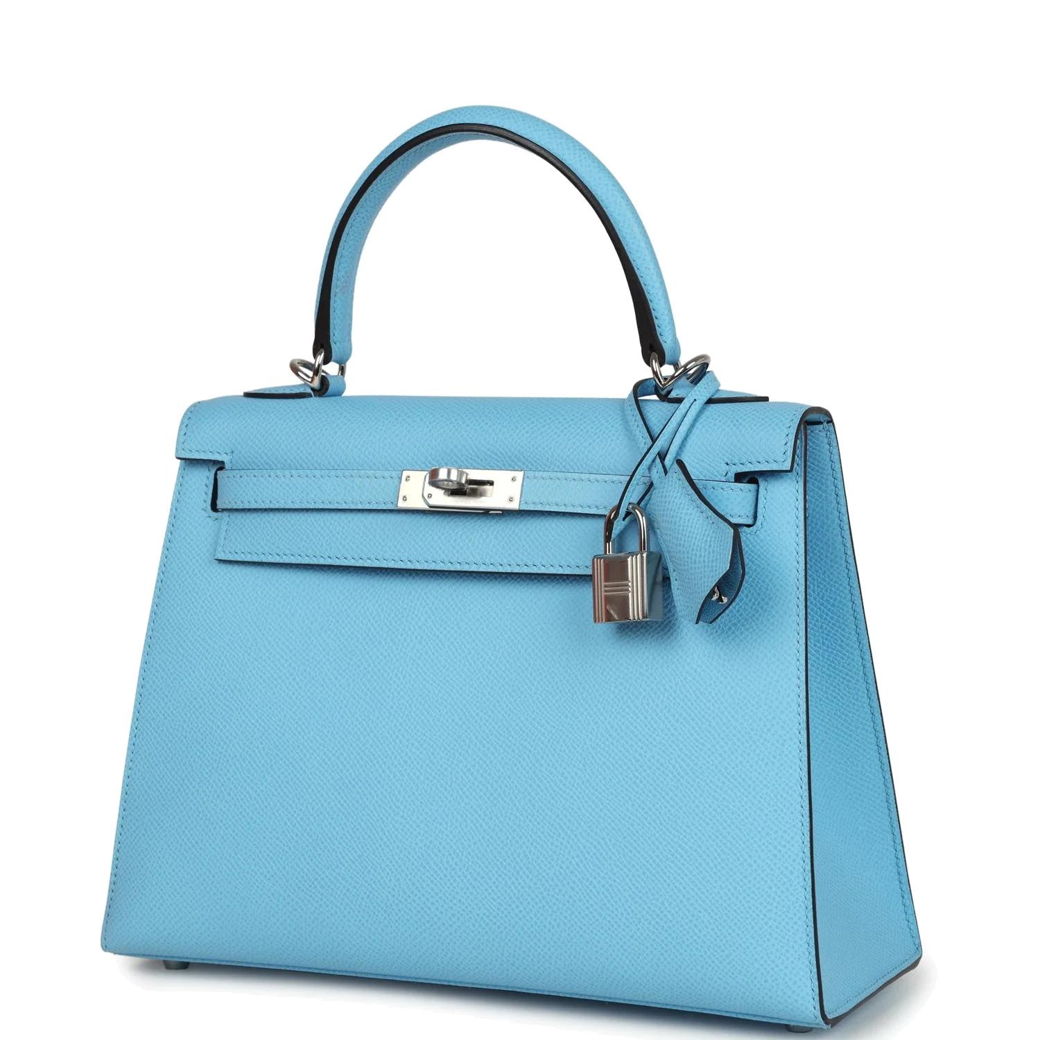 Hermes Kelly Sellier 25 Celeste Epsom Palladium Hardware — фото 4