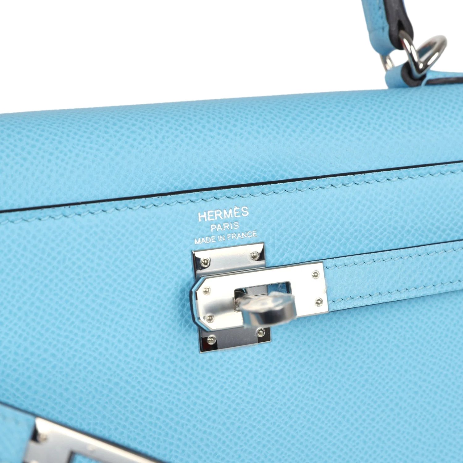 Hermes Kelly Sellier 25 Celeste Epsom Palladium Hardware — фото 8