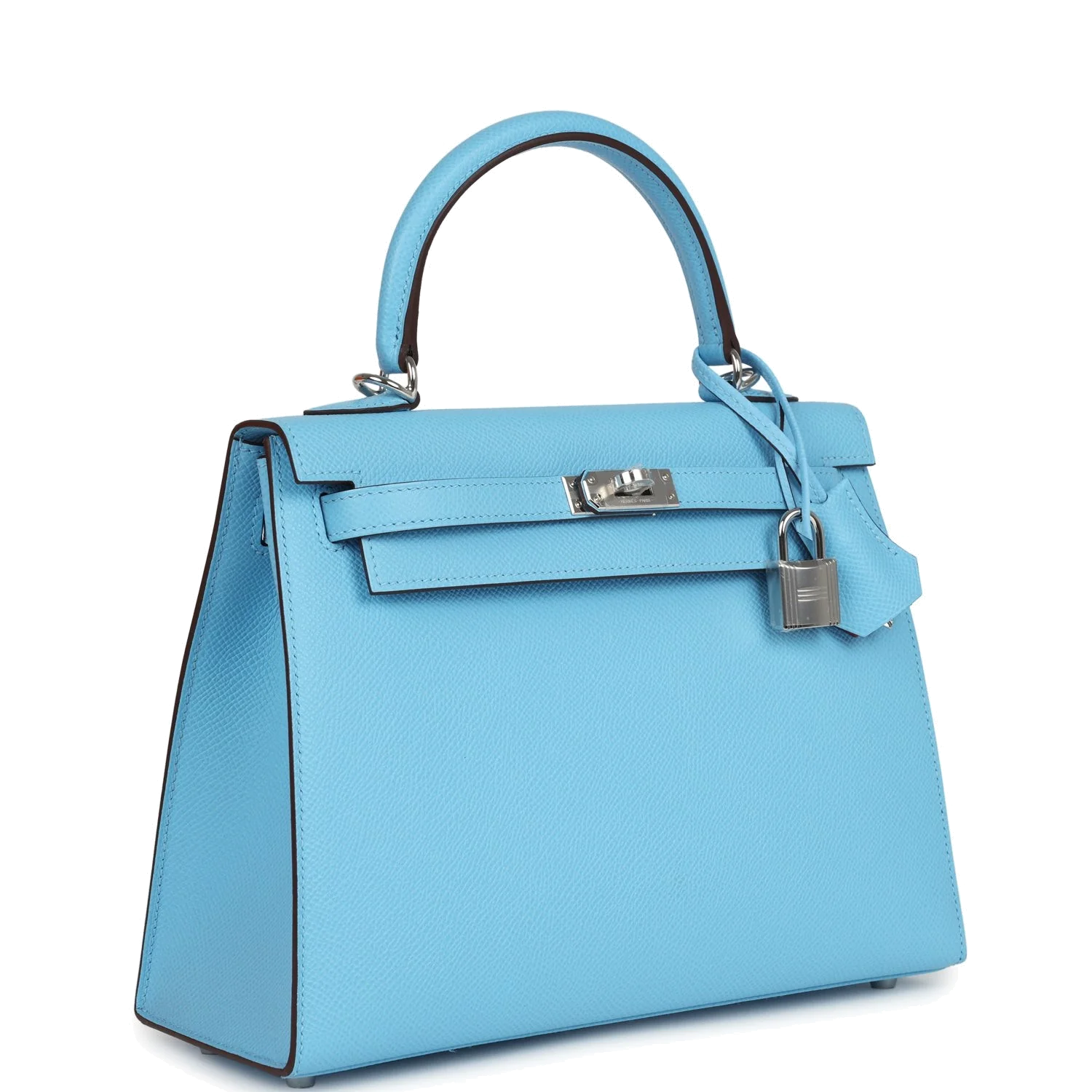 Hermes Special Order (HSS) Kelly Sellier 25 Bleu Celeste Verso Epsom Palladium Hardware — фото 3