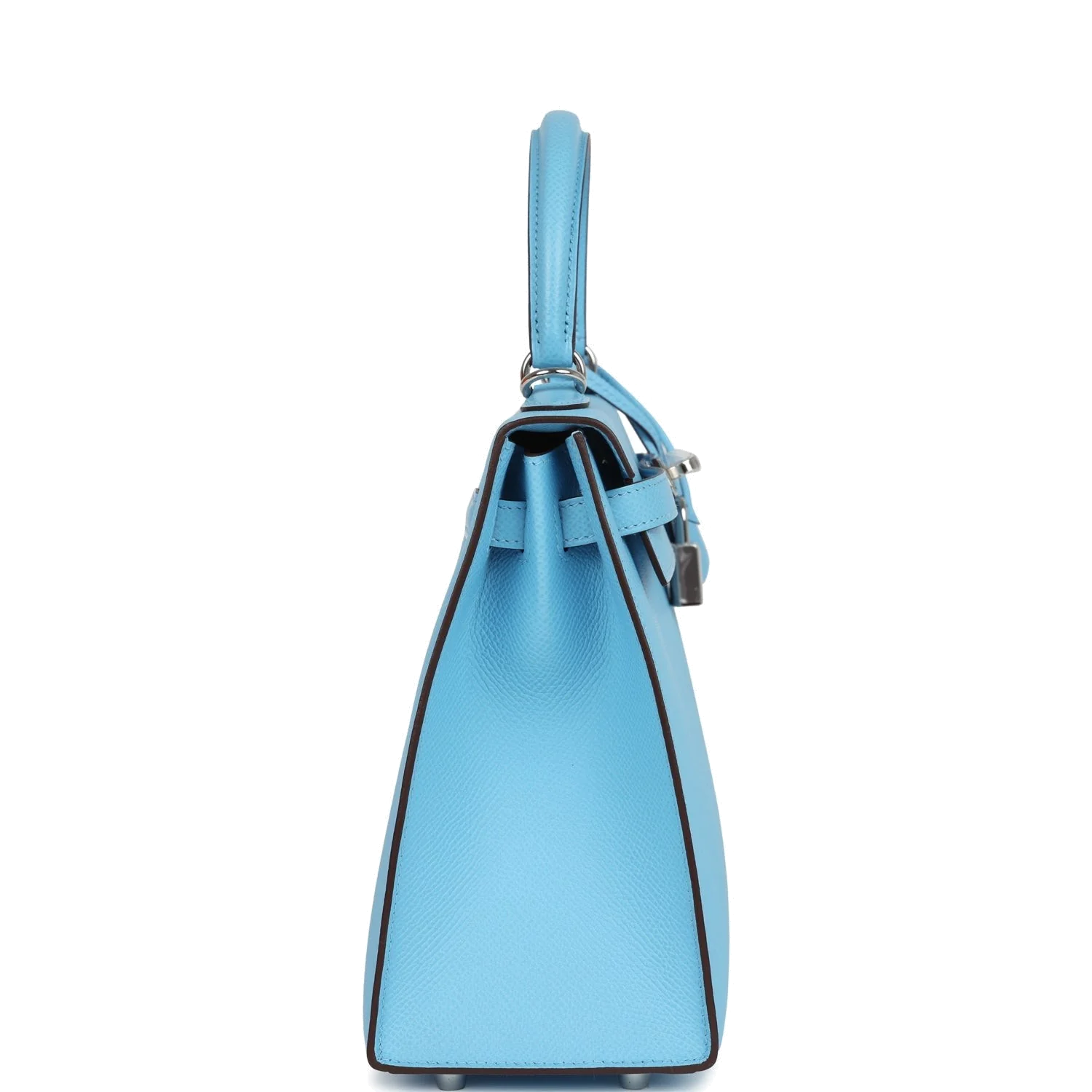 Hermes Special Order (HSS) Kelly Sellier 25 Bleu Celeste Verso Epsom Palladium Hardware — фото 4