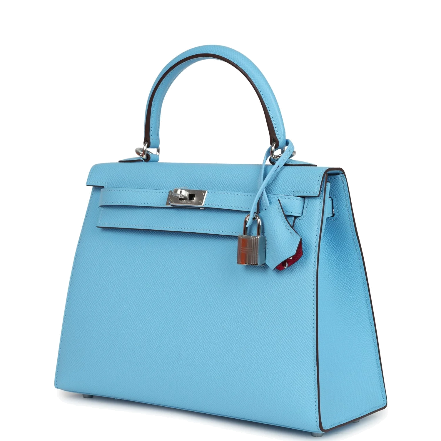 Hermes Special Order (HSS) Kelly Sellier 25 Bleu Celeste Verso Epsom Palladium Hardware — фото 6