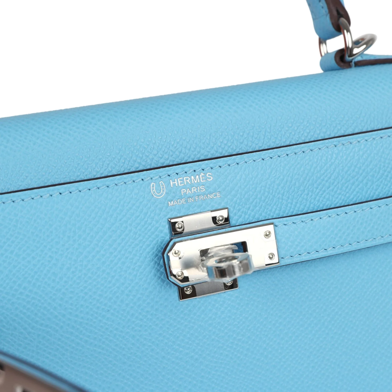 Hermes Special Order (HSS) Kelly Sellier 25 Bleu Celeste Verso Epsom Palladium Hardware — фото 8