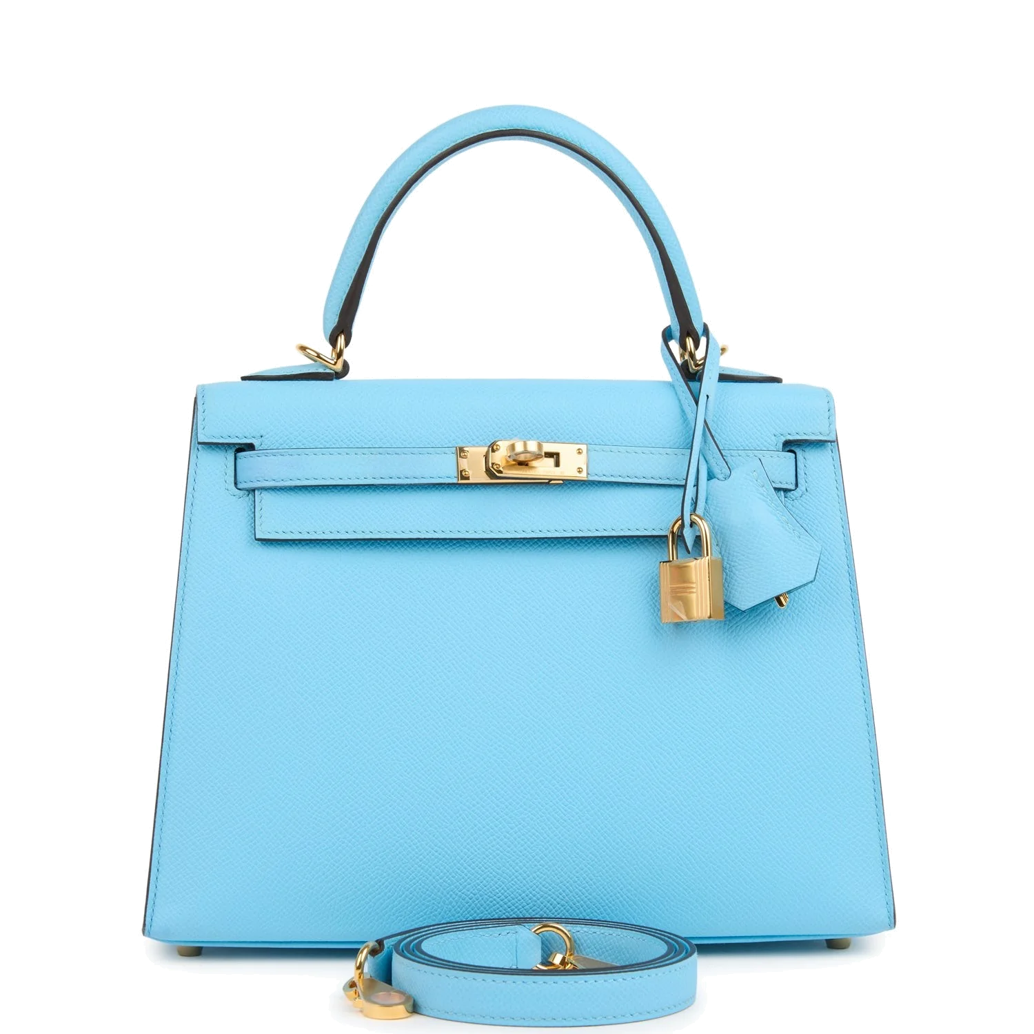 Hermes Kelly Sellier 25 Celeste Epsom Gold Hardware — фото 1
