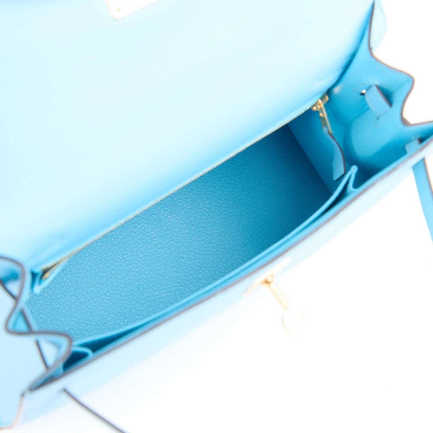 Hermes Kelly Sellier 25 Celeste Epsom Gold Hardware — фото 8