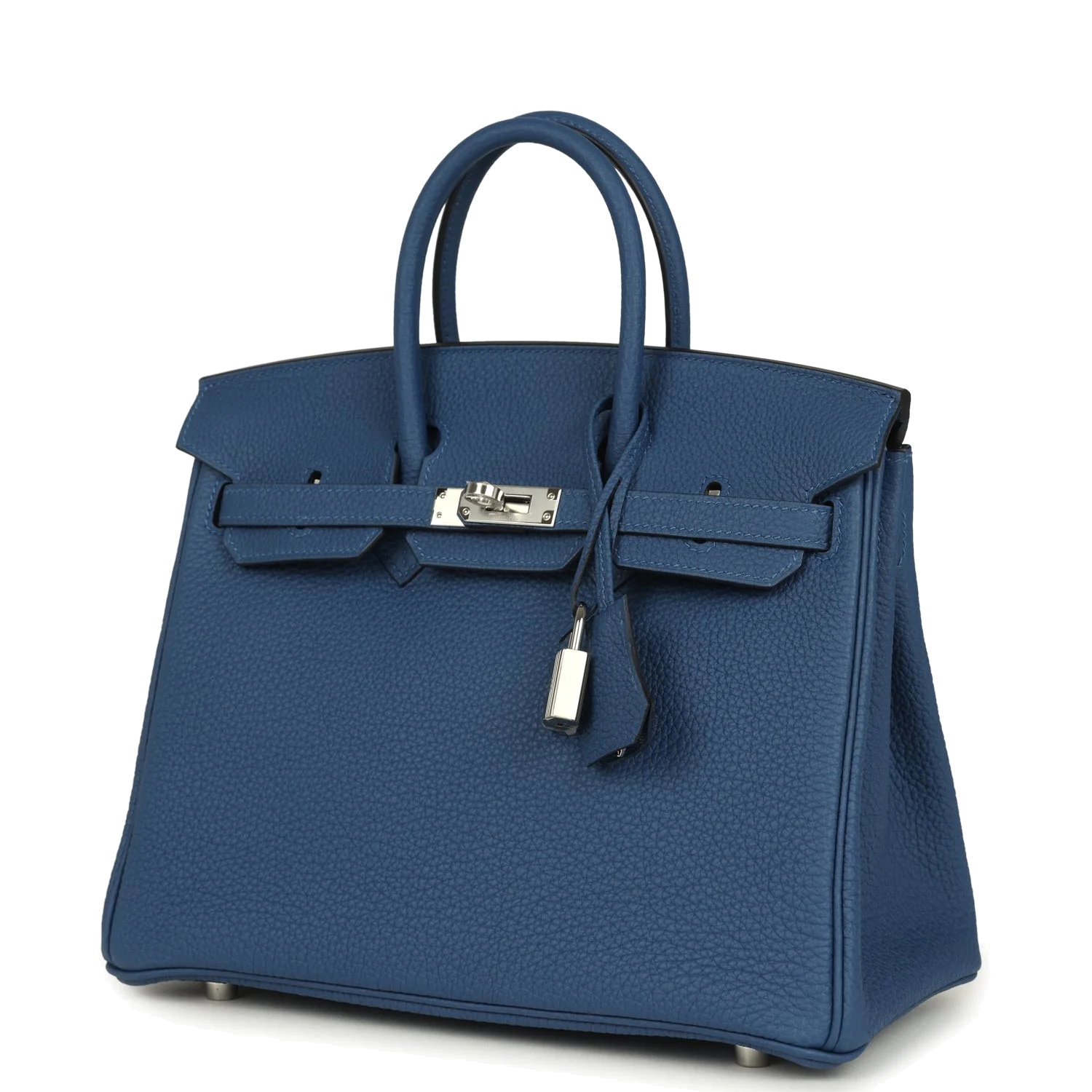 Hermes Birkin 25 Bleu Tie Togo Palladium Hardware Синий Тай — фото 6