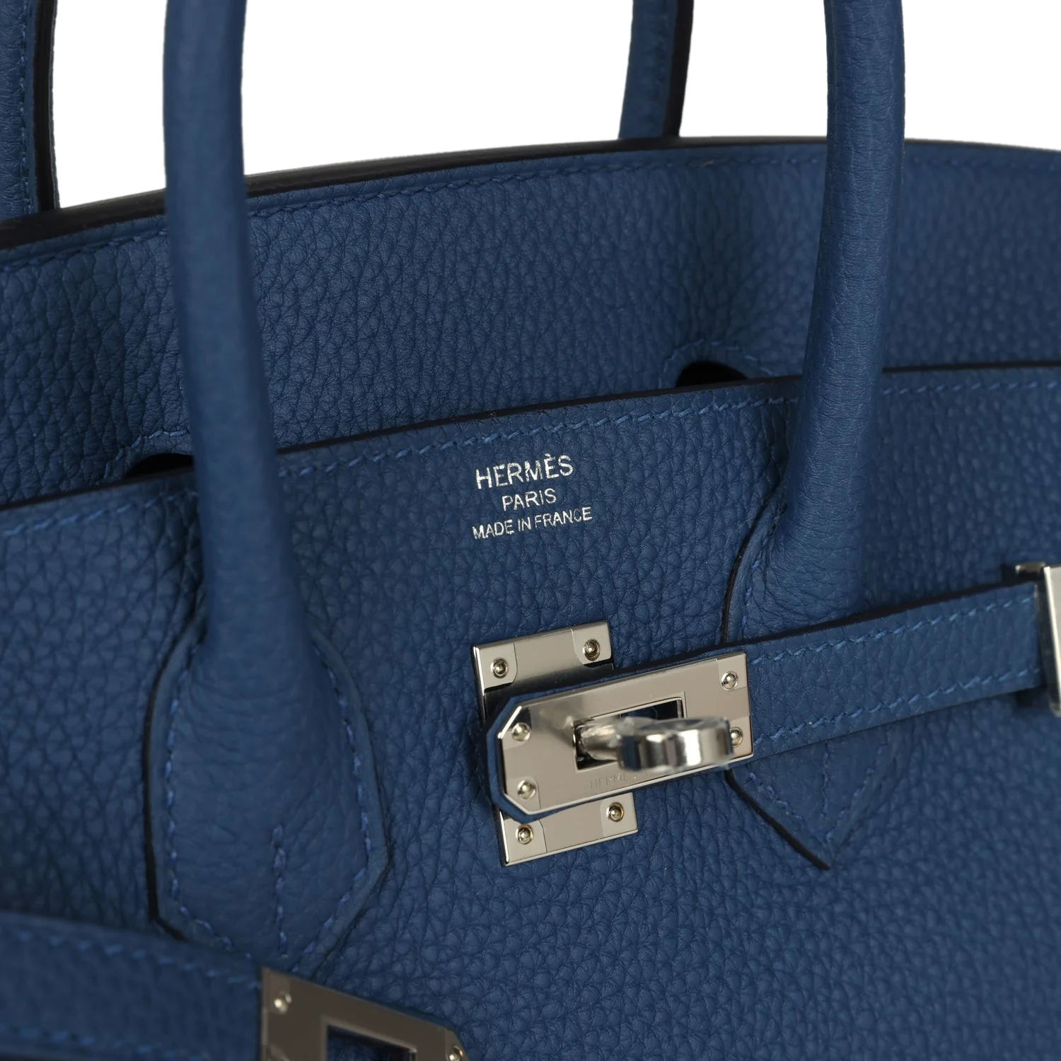 Hermes Birkin 25 Bleu Tie Togo Palladium Hardware Синий Тай — фото 8