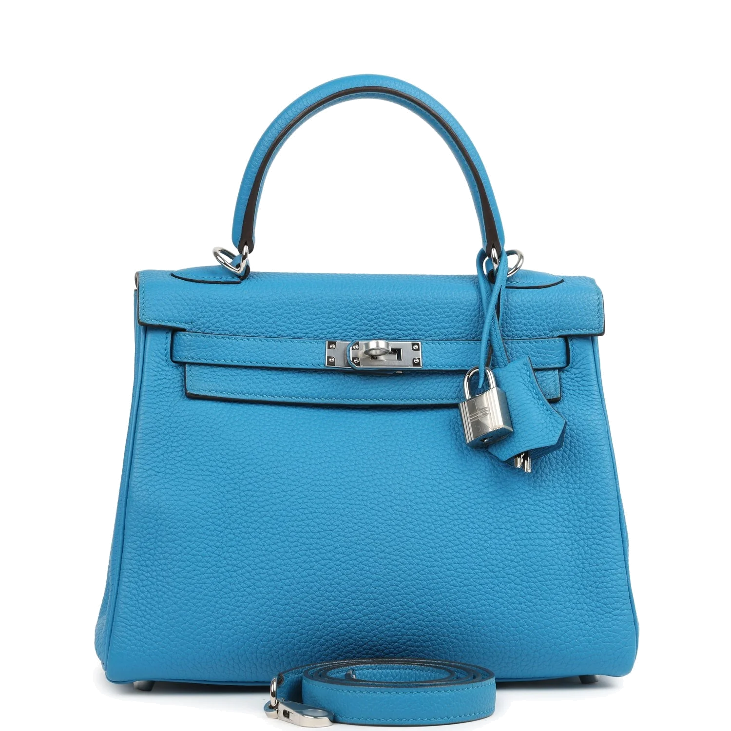 Hermes Kelly Retourne 25 Bleu Zanzibar Togo Palladium Hardware