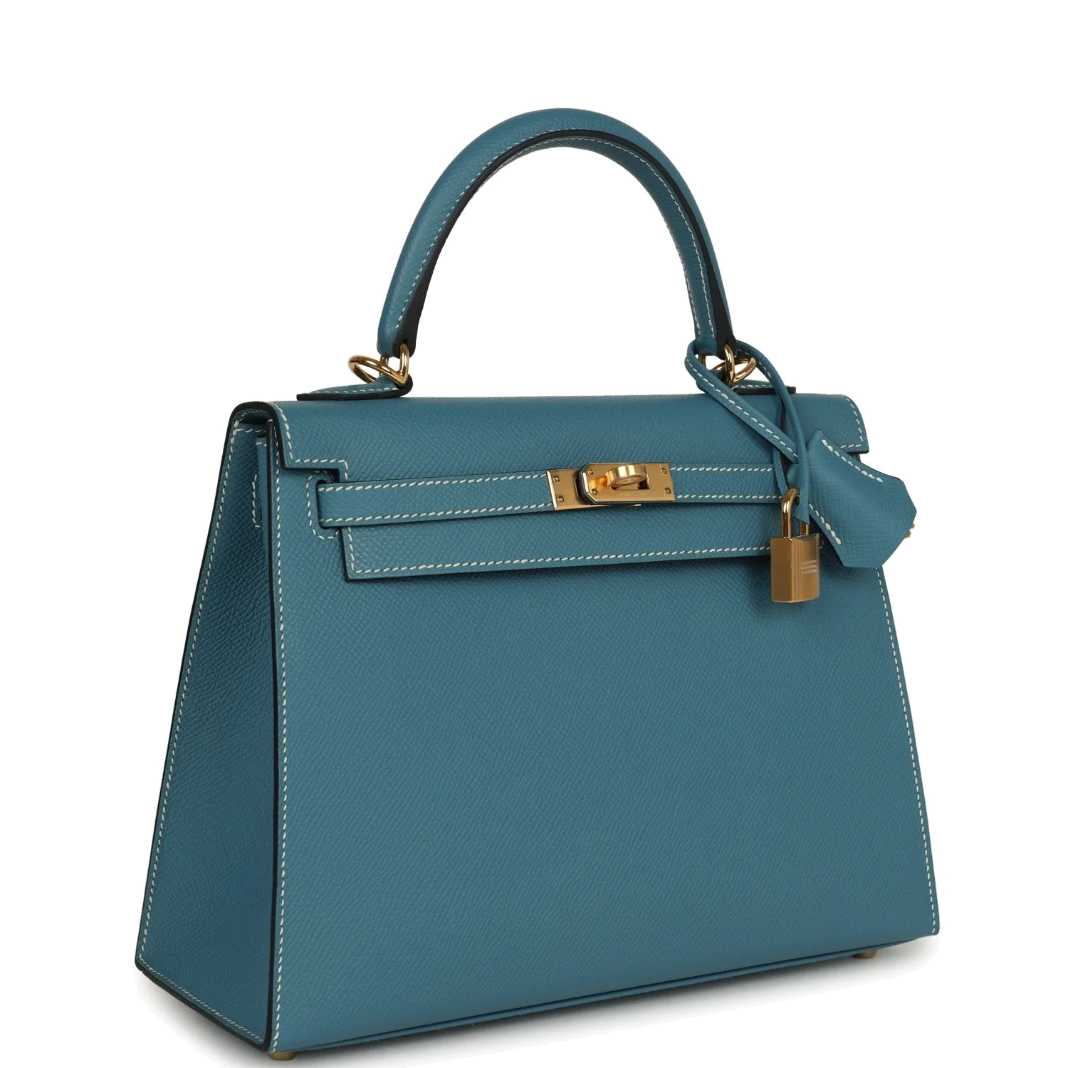 Hermes Kelly Sellier 25 Blue Jean Epsom Gold Hardware — фото 3