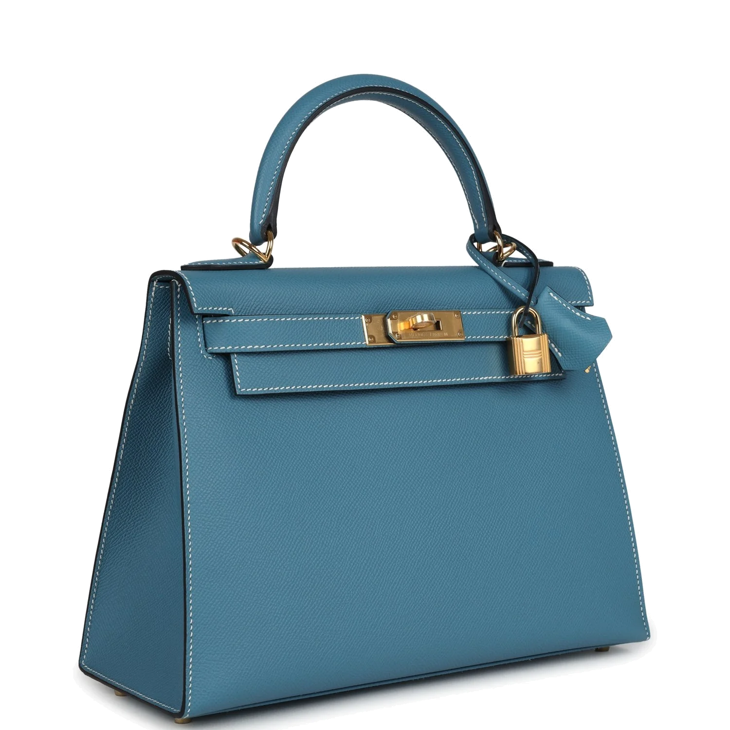 Hermes Kelly Sellier 28 Blue Jean Epsom Gold Hardware — фото 3