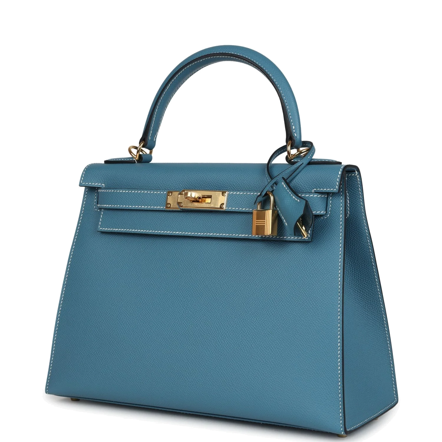Hermes Kelly Sellier 28 Blue Jean Epsom Gold Hardware — фото 4