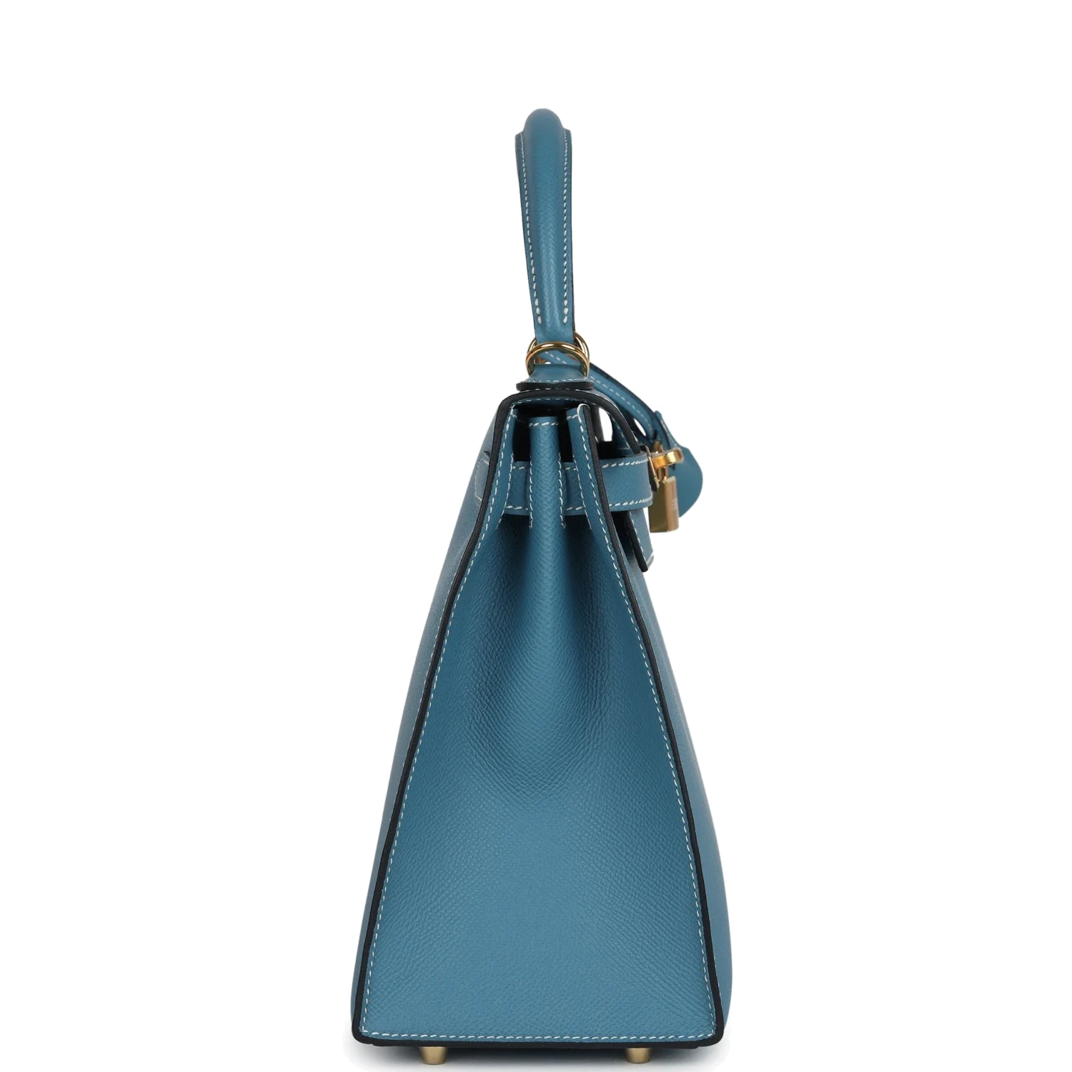 Hermes Kelly Sellier 28 Blue Jean Epsom Gold Hardware — фото 5
