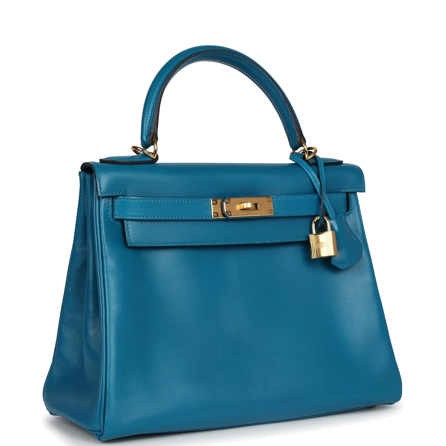 Hermes Kelly Retourne 28 Bleu Izmir Tadelakt Gold Hardware — фото 3