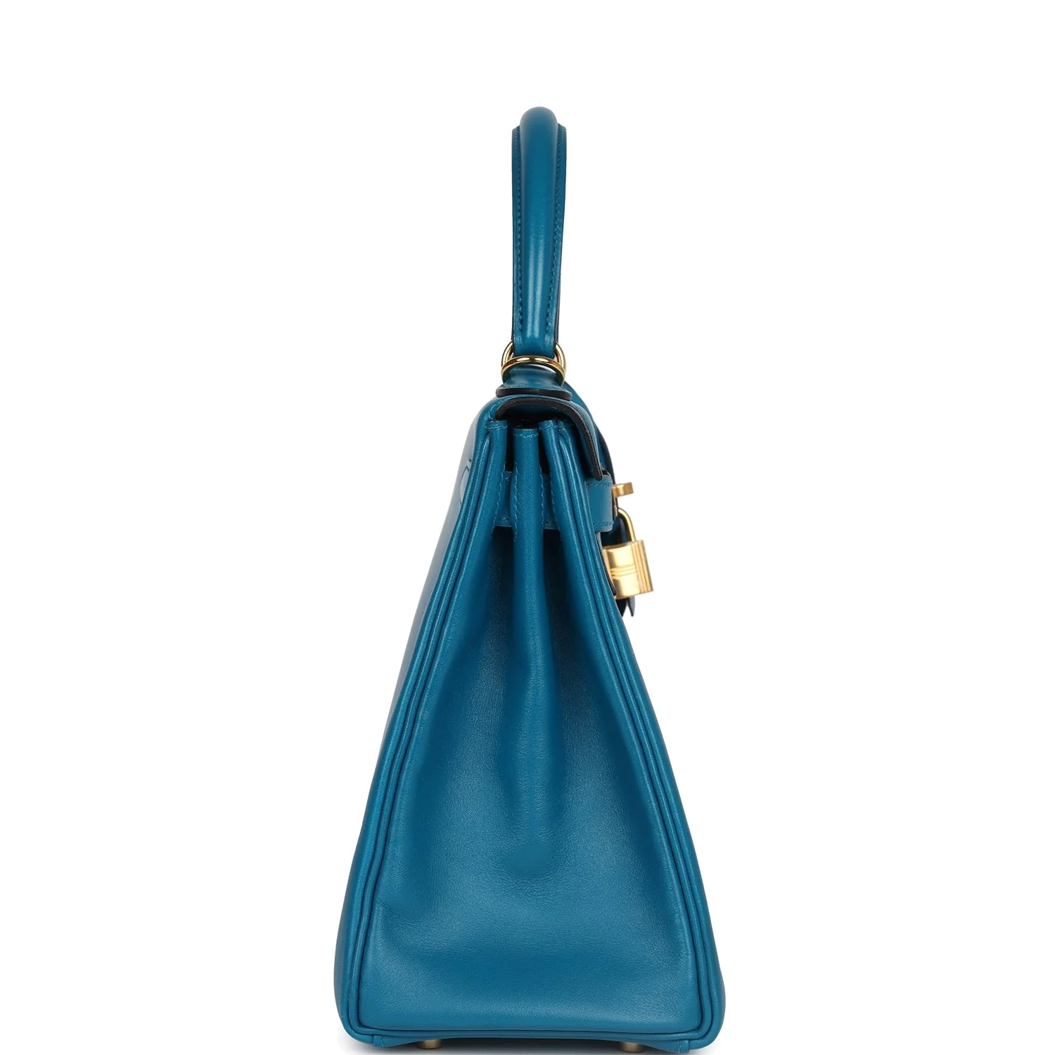 Hermes Kelly Retourne 28 Bleu Izmir Tadelakt Gold Hardware — фото 4