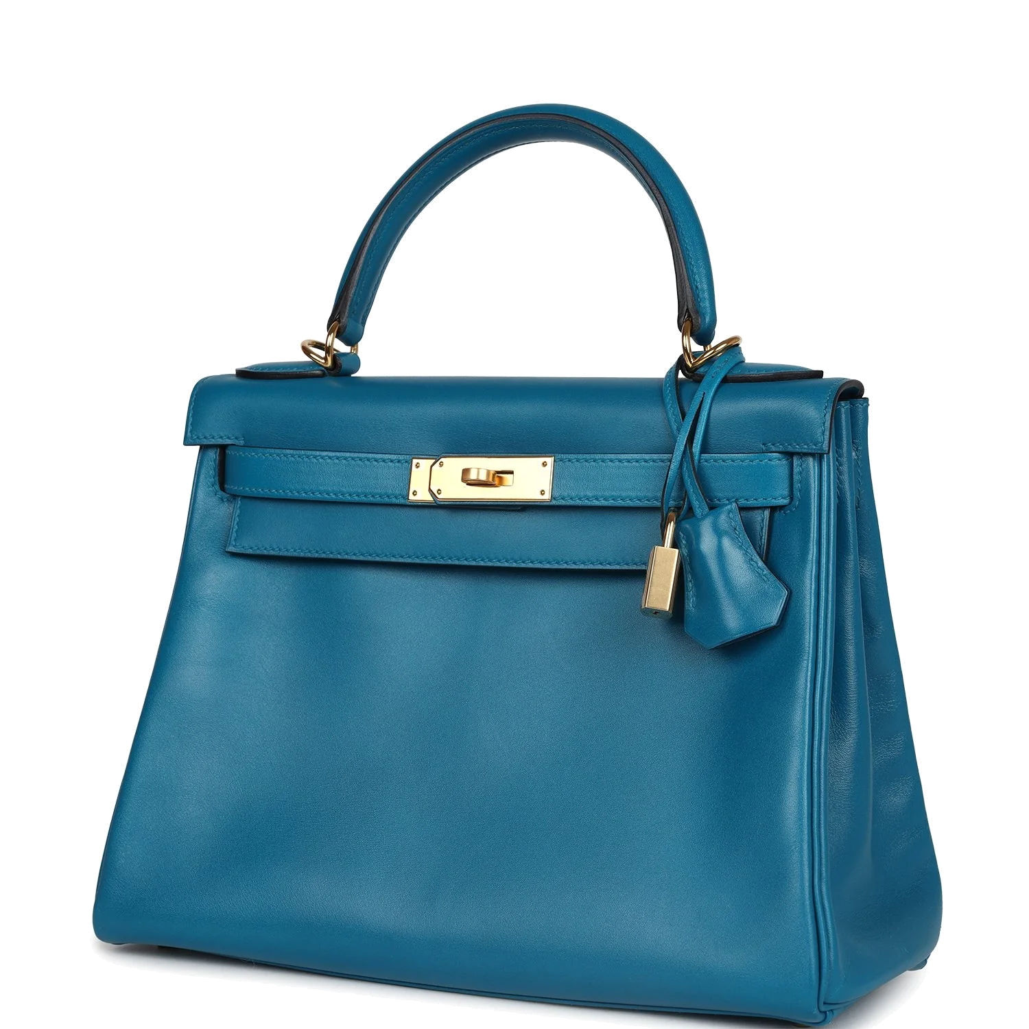 Hermes Kelly Retourne 28 Bleu Izmir Tadelakt Gold Hardware — фото 6