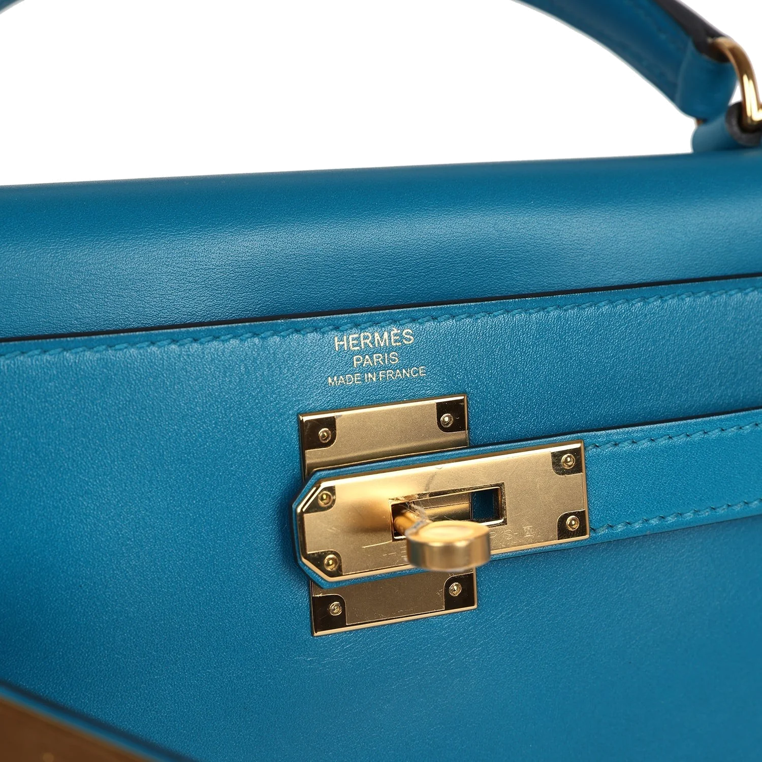 Hermes Kelly Retourne 28 Bleu Izmir Tadelakt Gold Hardware — фото 8