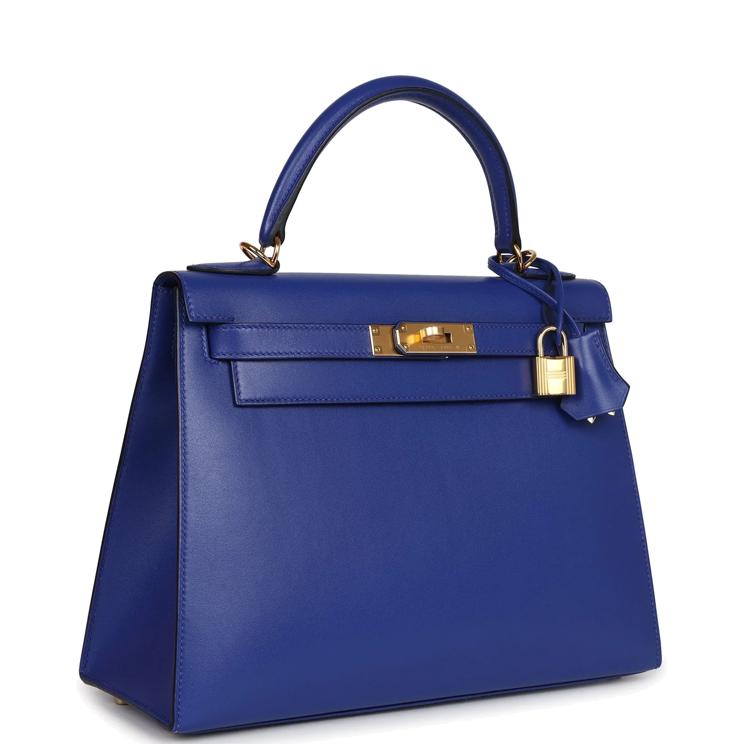Hermes Kelly Sellier 28 Bleu Electric Tadelakt Gold Hardware — фото 3