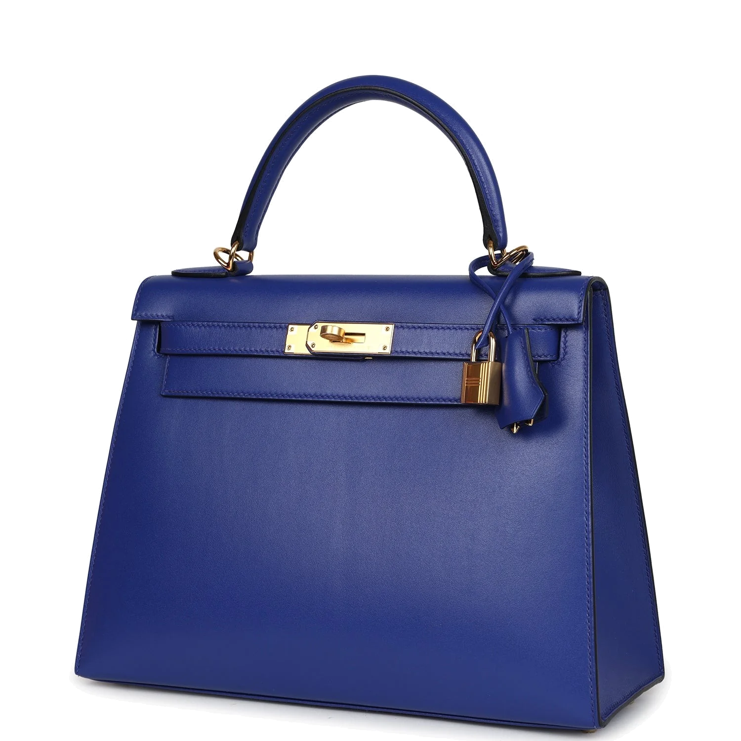 Hermes Kelly Sellier 28 Bleu Electric Tadelakt Gold Hardware — фото 6