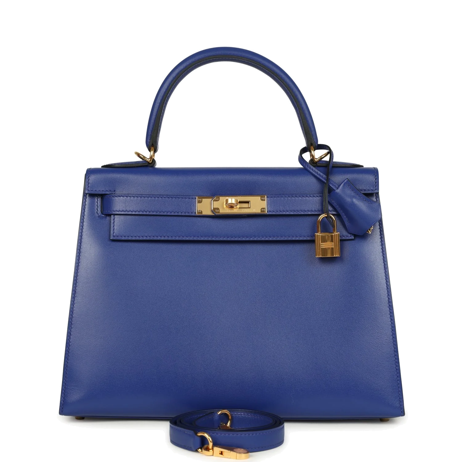 Hermes Kelly Sellier 28 Bleu Electric Tadelakt Gold Hardware — фото 2