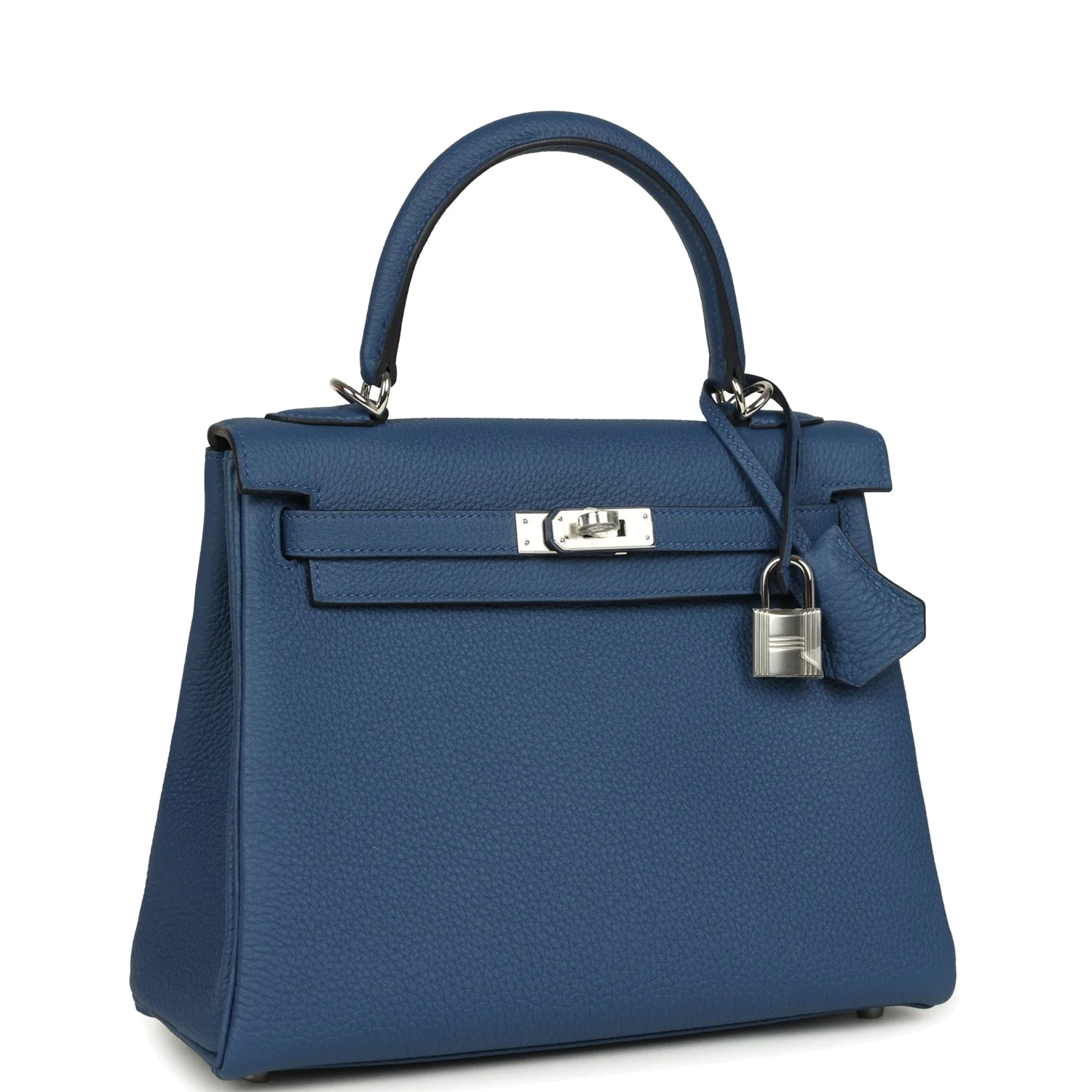 Hermes Kelly Retourne 25 Bleu Tie Togo Palladium Hardware — фото 3