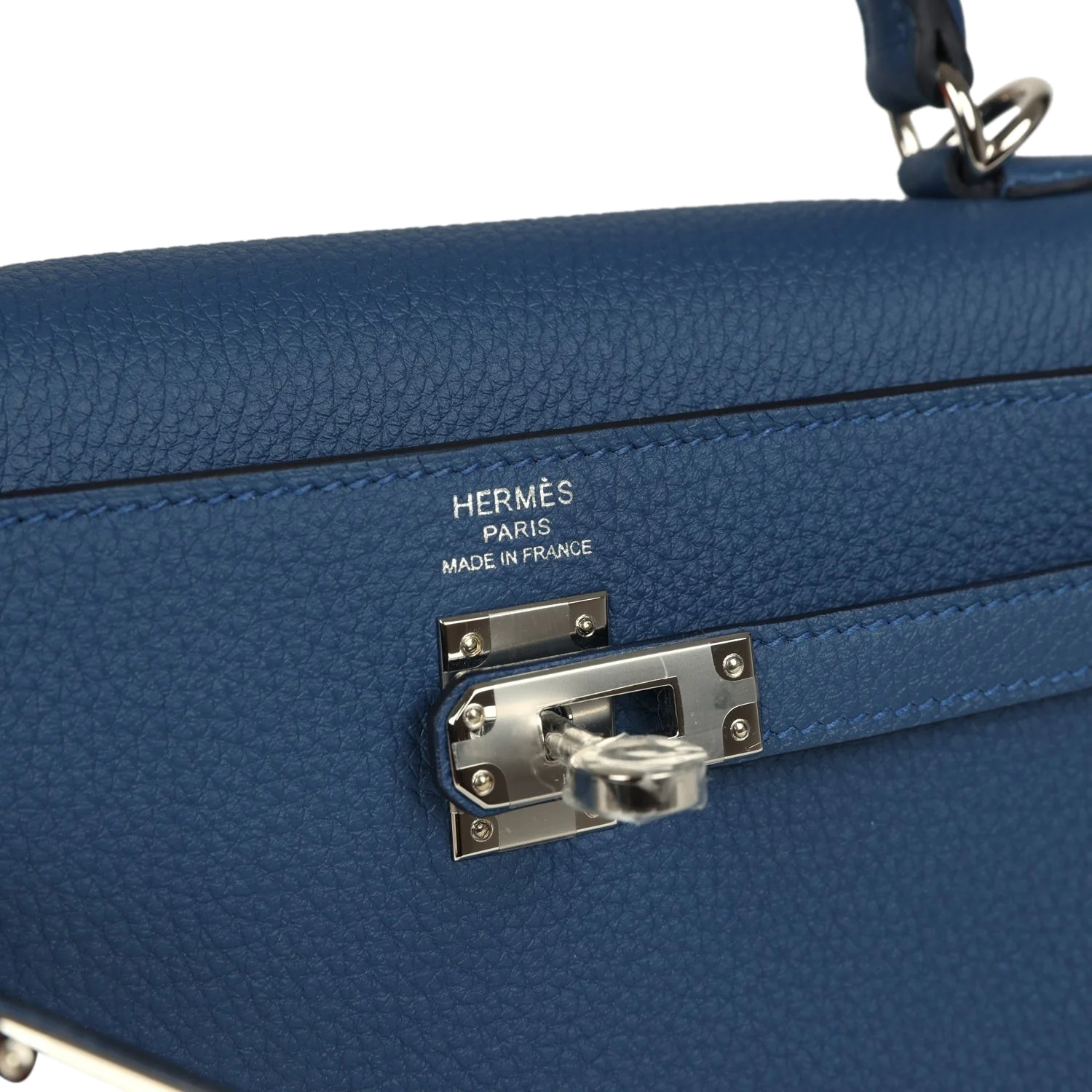 Hermes Kelly Retourne 25 Bleu Tie Togo Palladium Hardware — фото 8