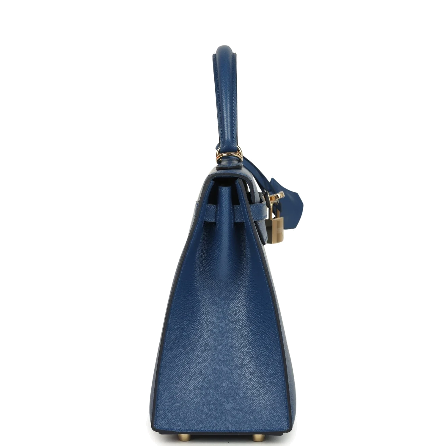 Hermes Kelly Sellier 25 Bleu Tie Madame Permabrass Hardware — фото 4