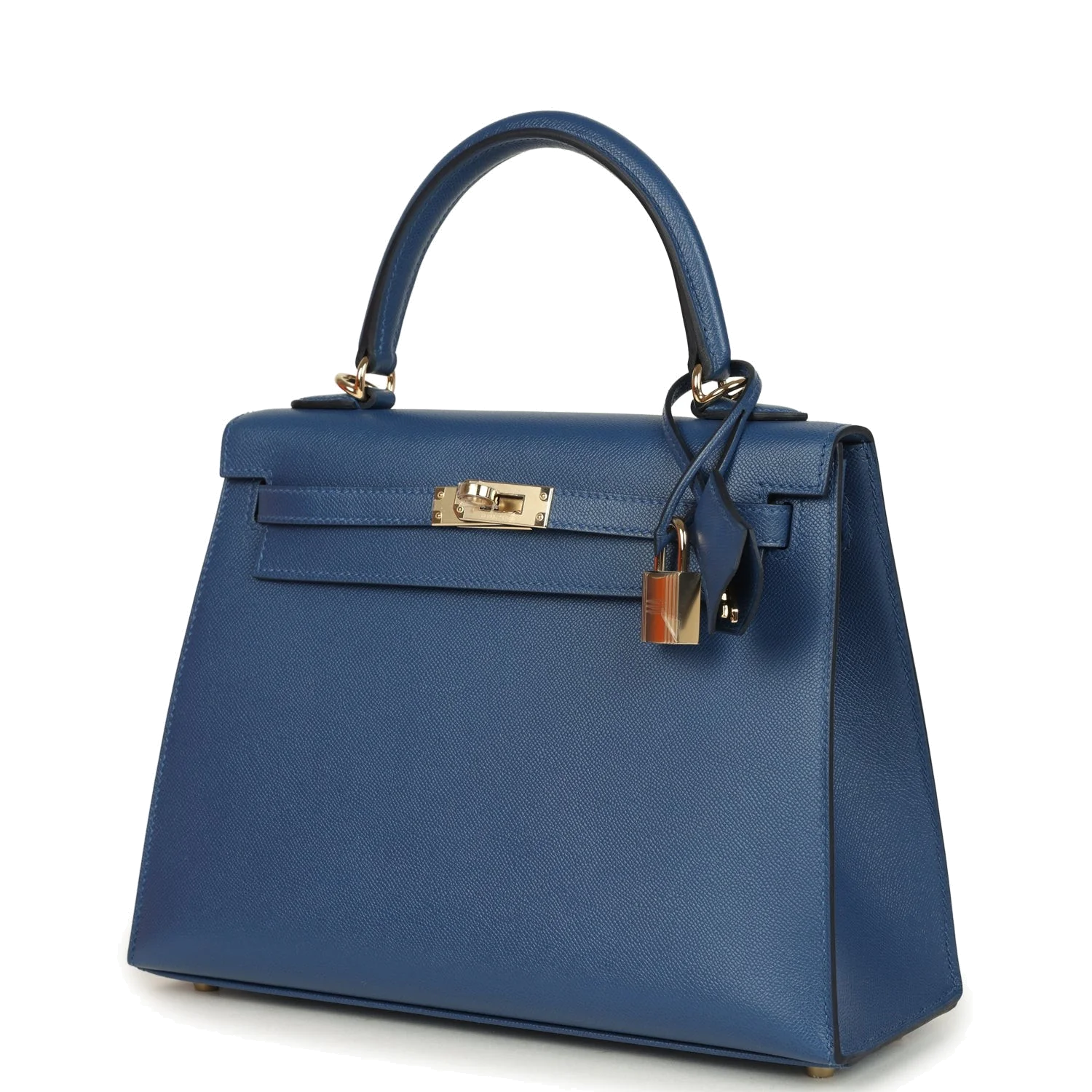 Hermes Kelly Sellier 25 Bleu Tie Madame Permabrass Hardware — фото 6