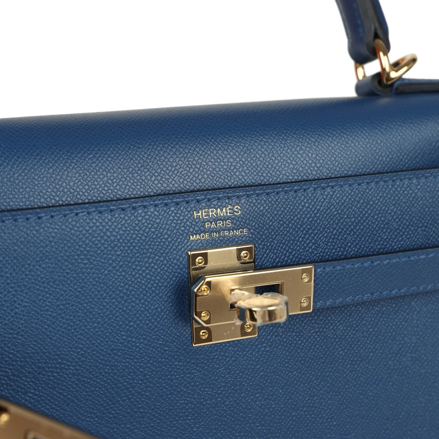 Hermes Kelly Sellier 25 Bleu Tie Madame Permabrass Hardware — фото 8