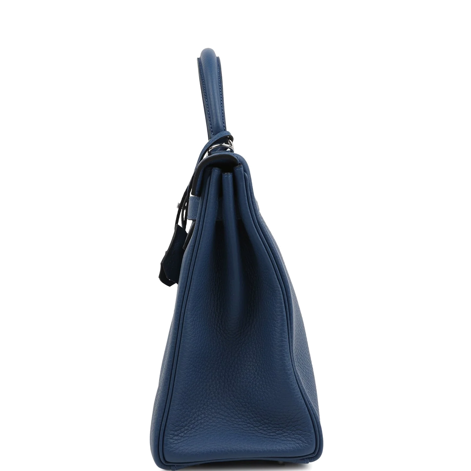 Hermes Kelly Retourne 32 Bleu Tie Clemence Palladium Hardware — фото 4