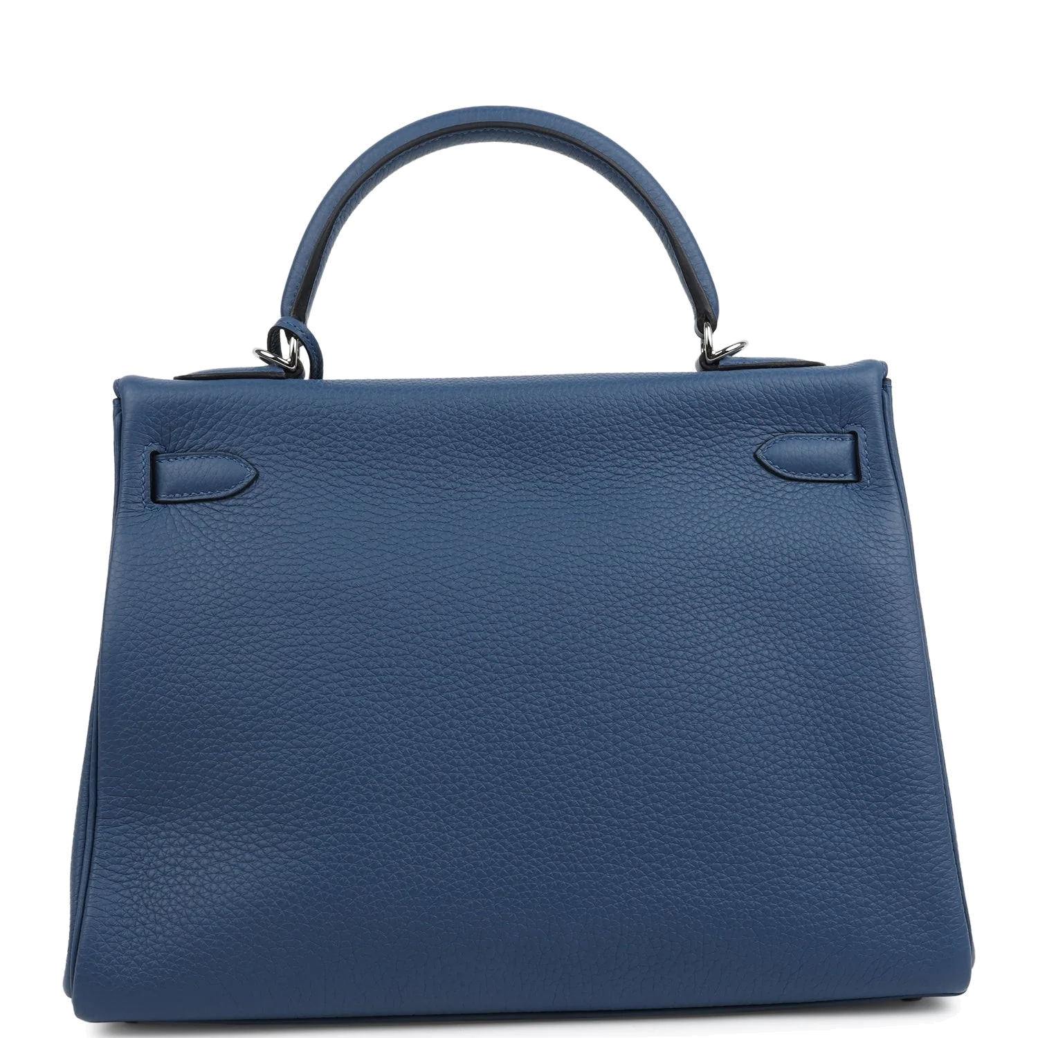 Hermes Kelly Retourne 32 Bleu Tie Clemence Palladium Hardware — фото 5