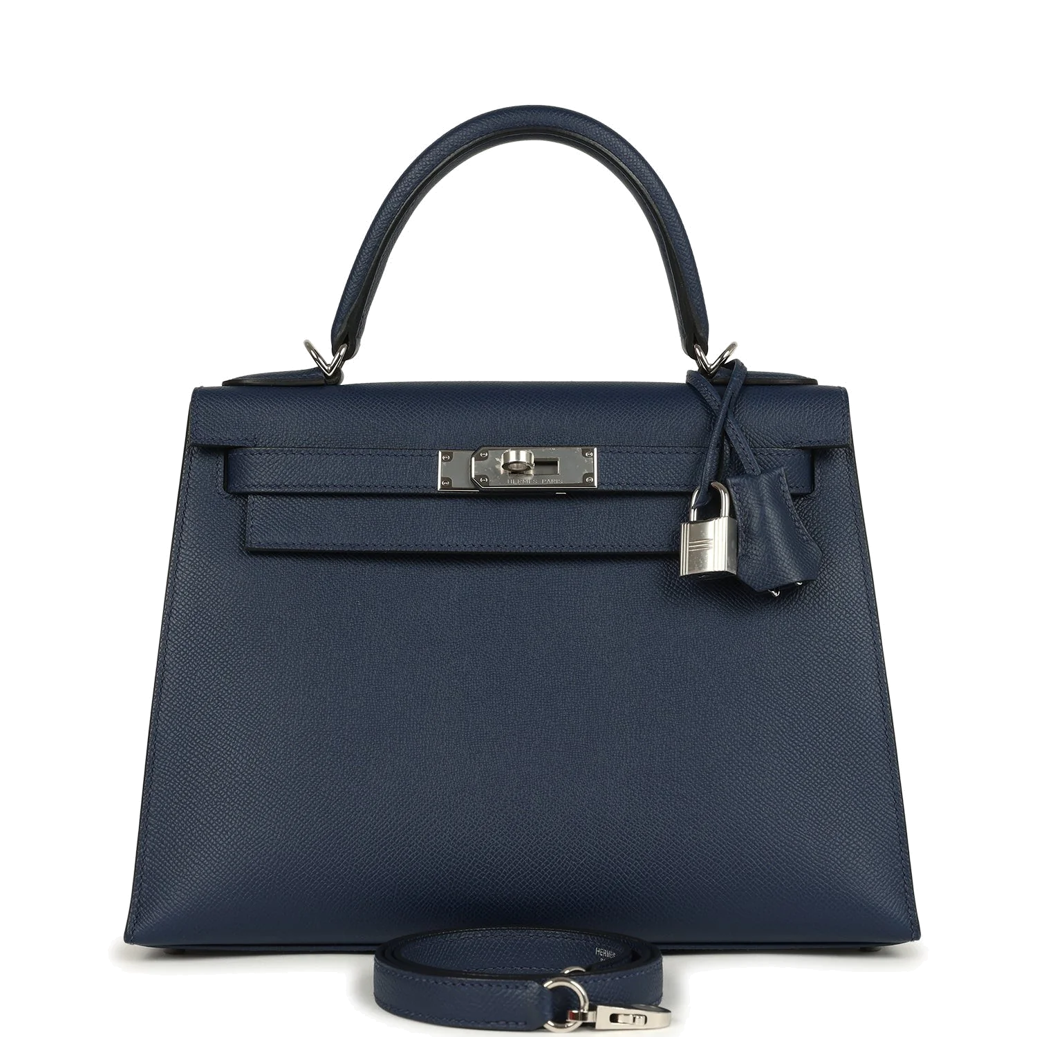 Hermes Kelly Sellier 28 Bleu Navy Epsom Palladium Hardware — фото 2