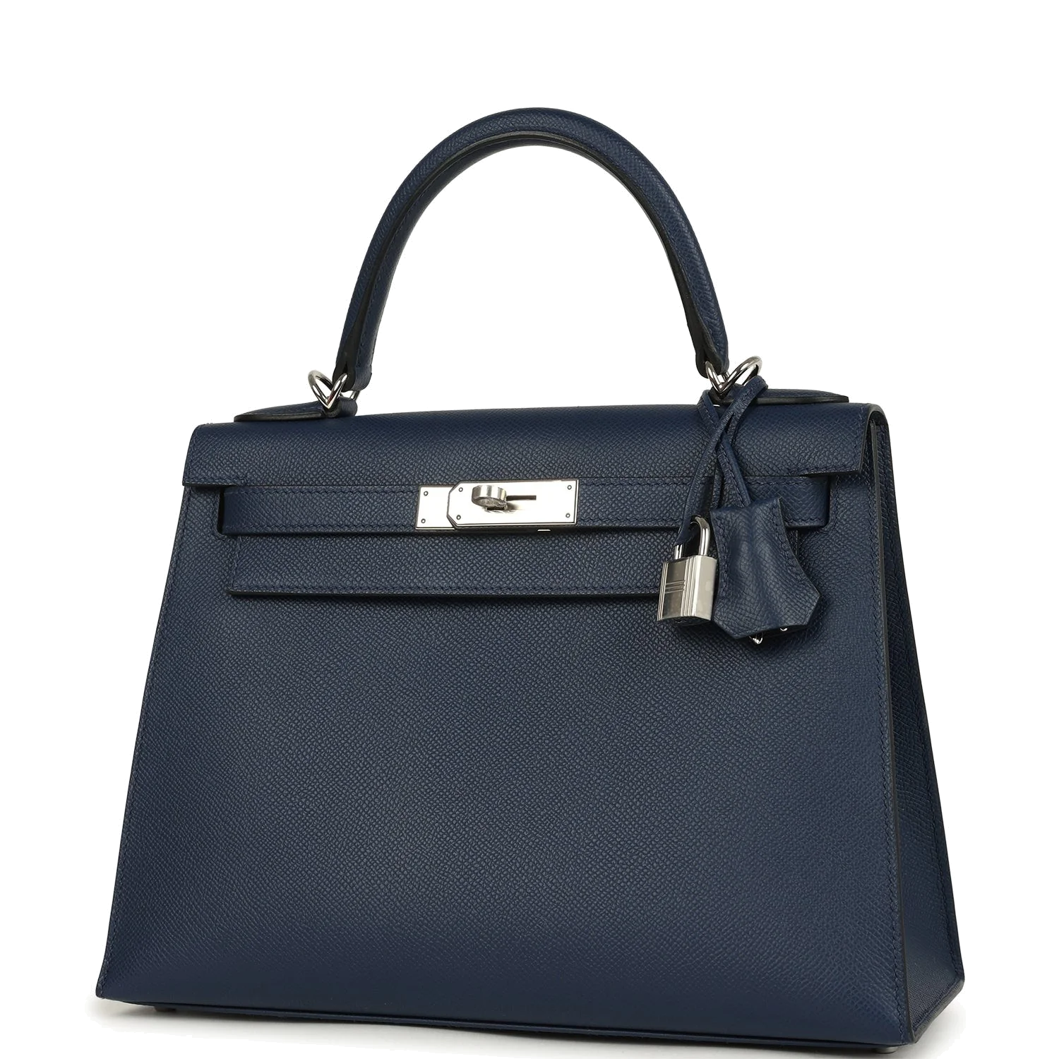 Hermes Kelly Sellier 28 Bleu Navy Epsom Palladium Hardware — фото 6