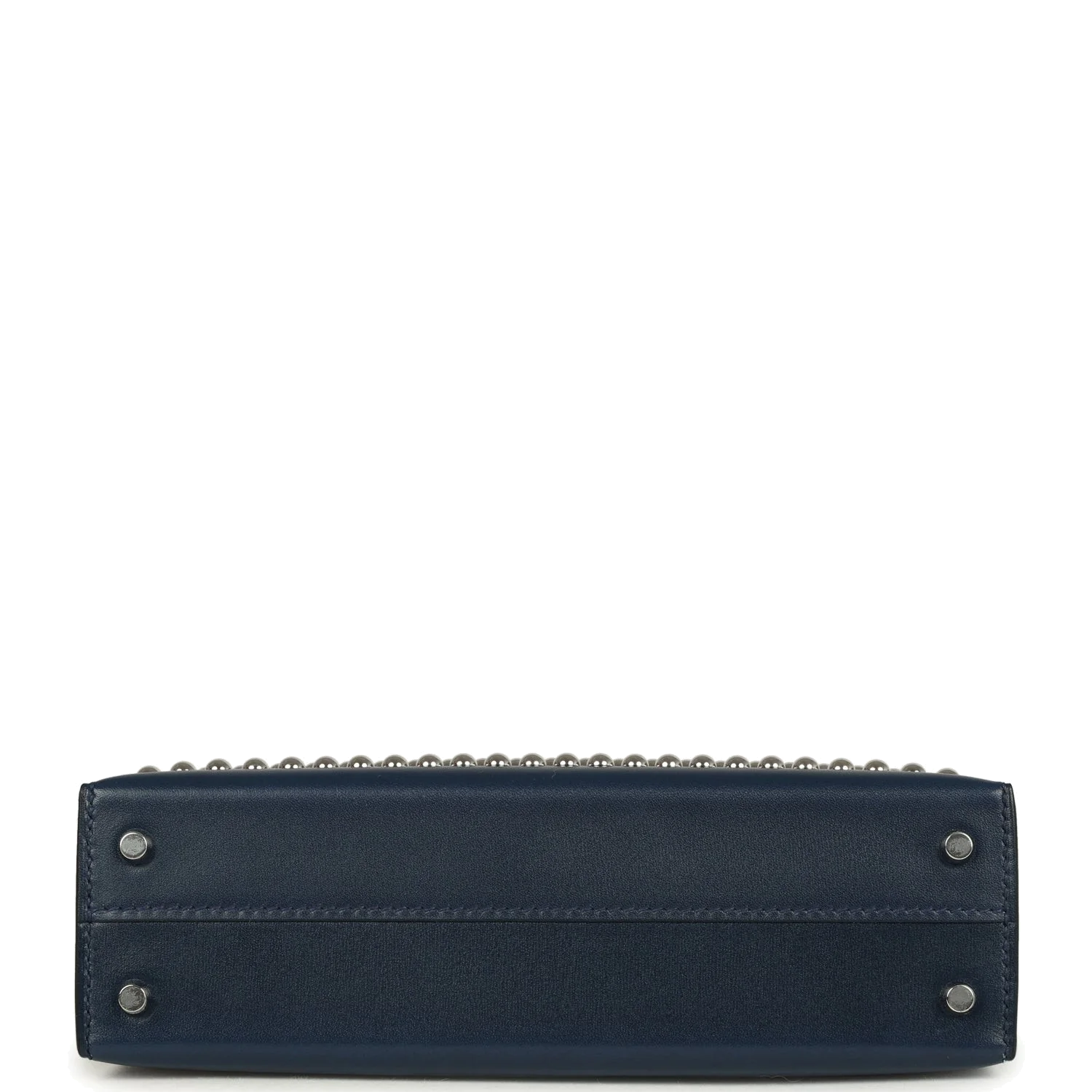 Hermes Kelly Sellier 20 Clouté Bleu Abyss Box Palladium Hardware — фото 7