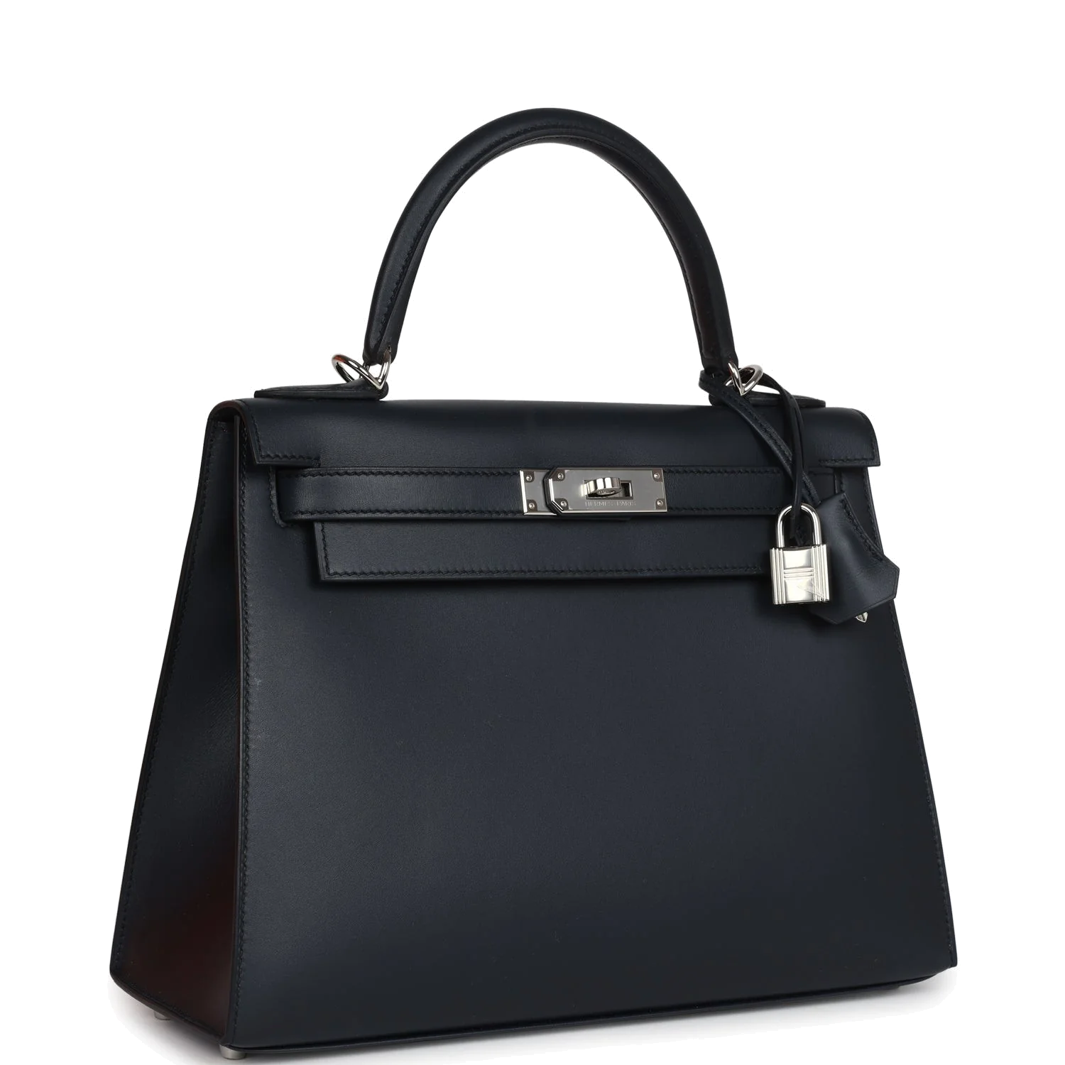 Hermes Special Order (HSS) Kelly Sellier 28 Bleu Obscur Verso Sombrero Palladium Hardware — фото 3