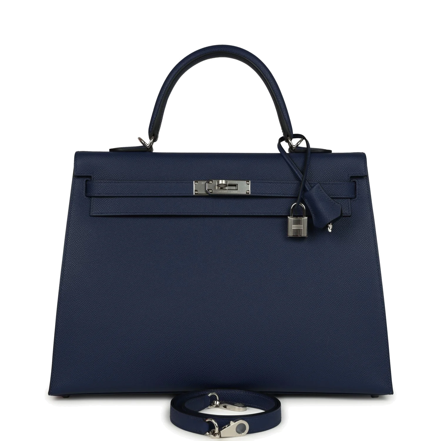 Hermes Kelly Sellier 35 Bleu Saphir Epsom Palladium Hardware