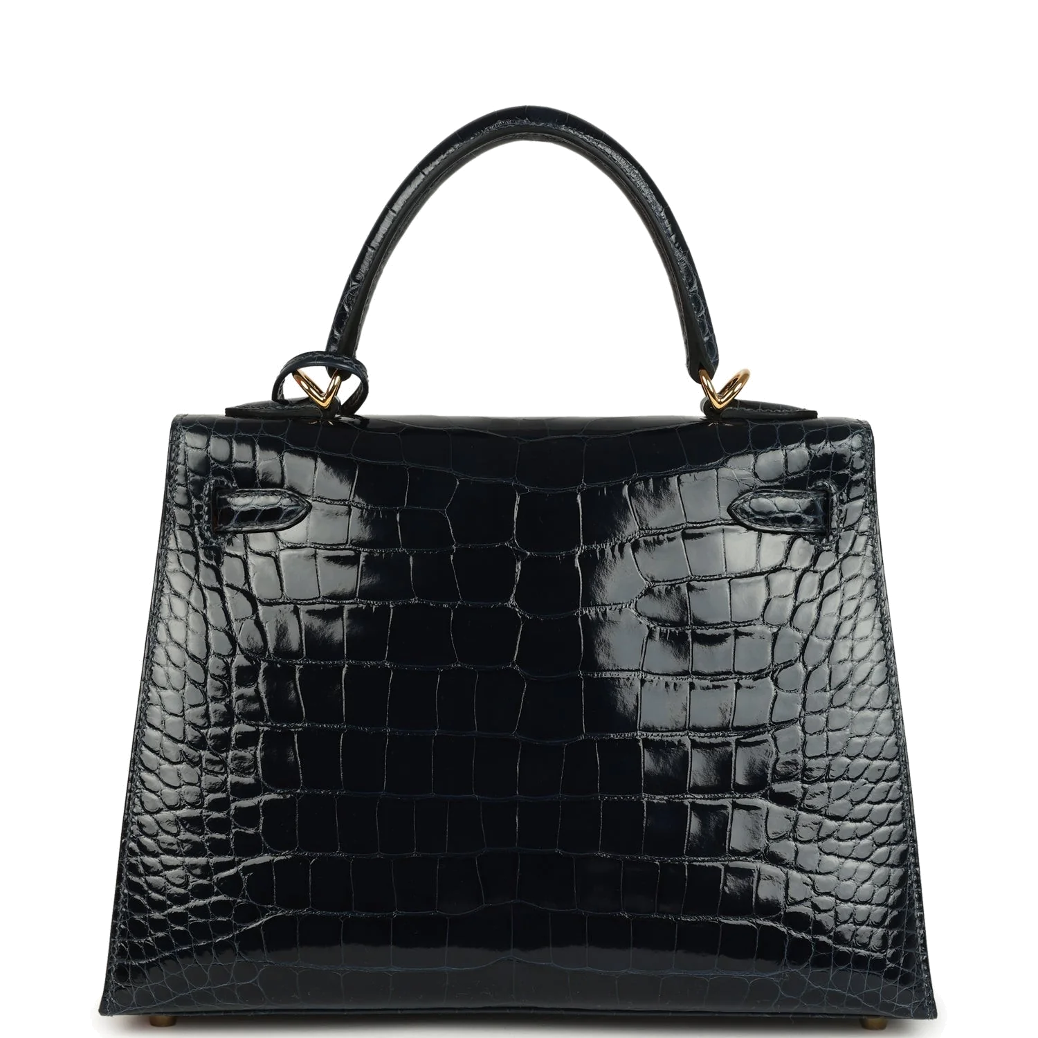 Hermes Kelly Sellier 25 Bleu Baltique Shiny Alligator Gold Hardware — фото 5