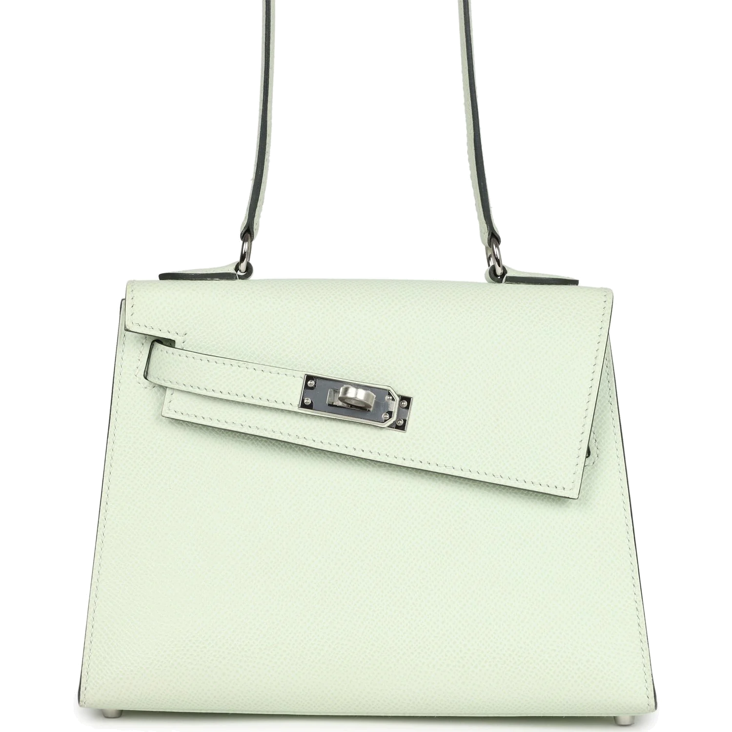 Hermes Kelly Sellier en Desordre 20 Vert Fizz Epsom Palladium Hardware — фото 3