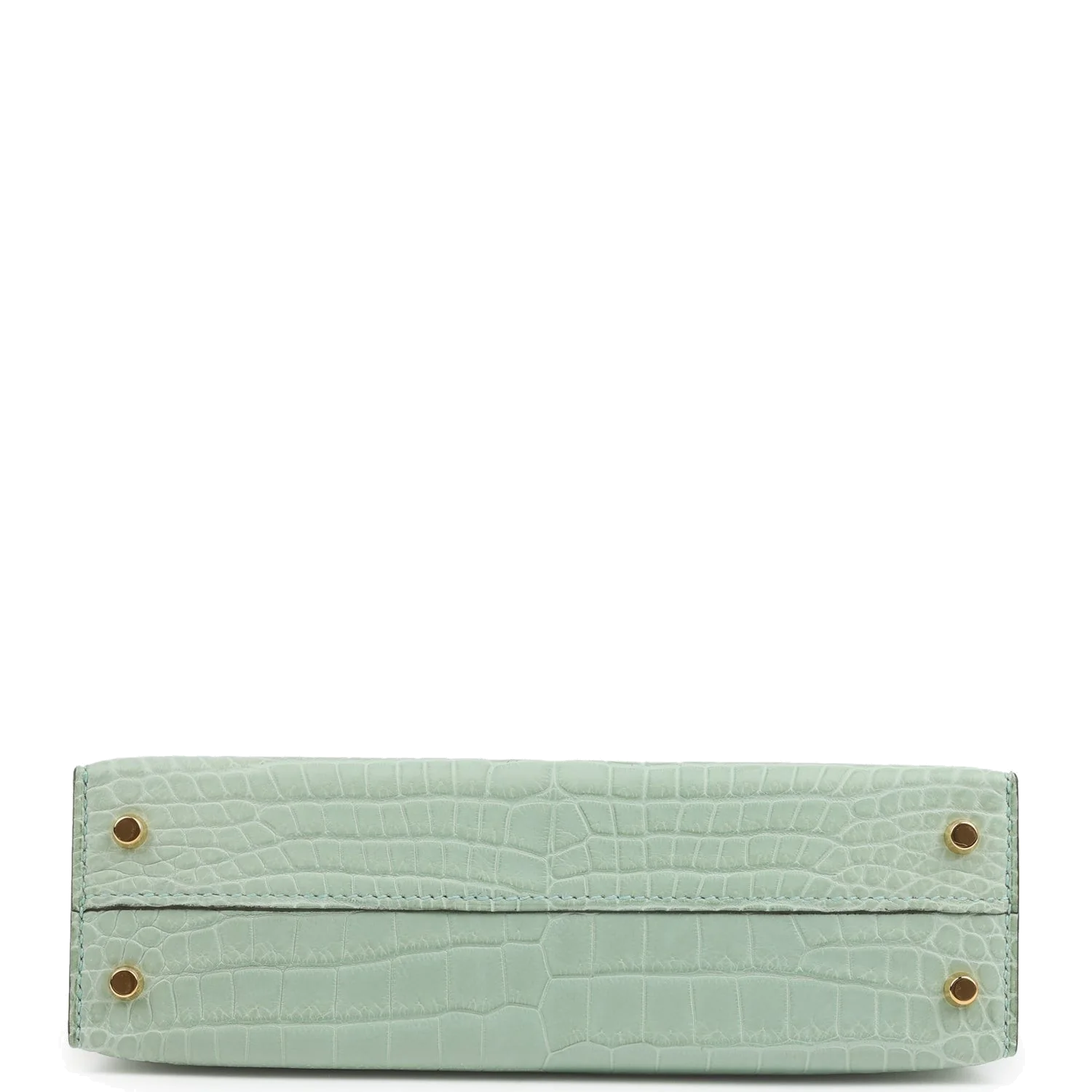 Hermes Kelly Sellier 20 Vert D'Eau Matte Porosus Crocodile Gold Hardware — фото 7