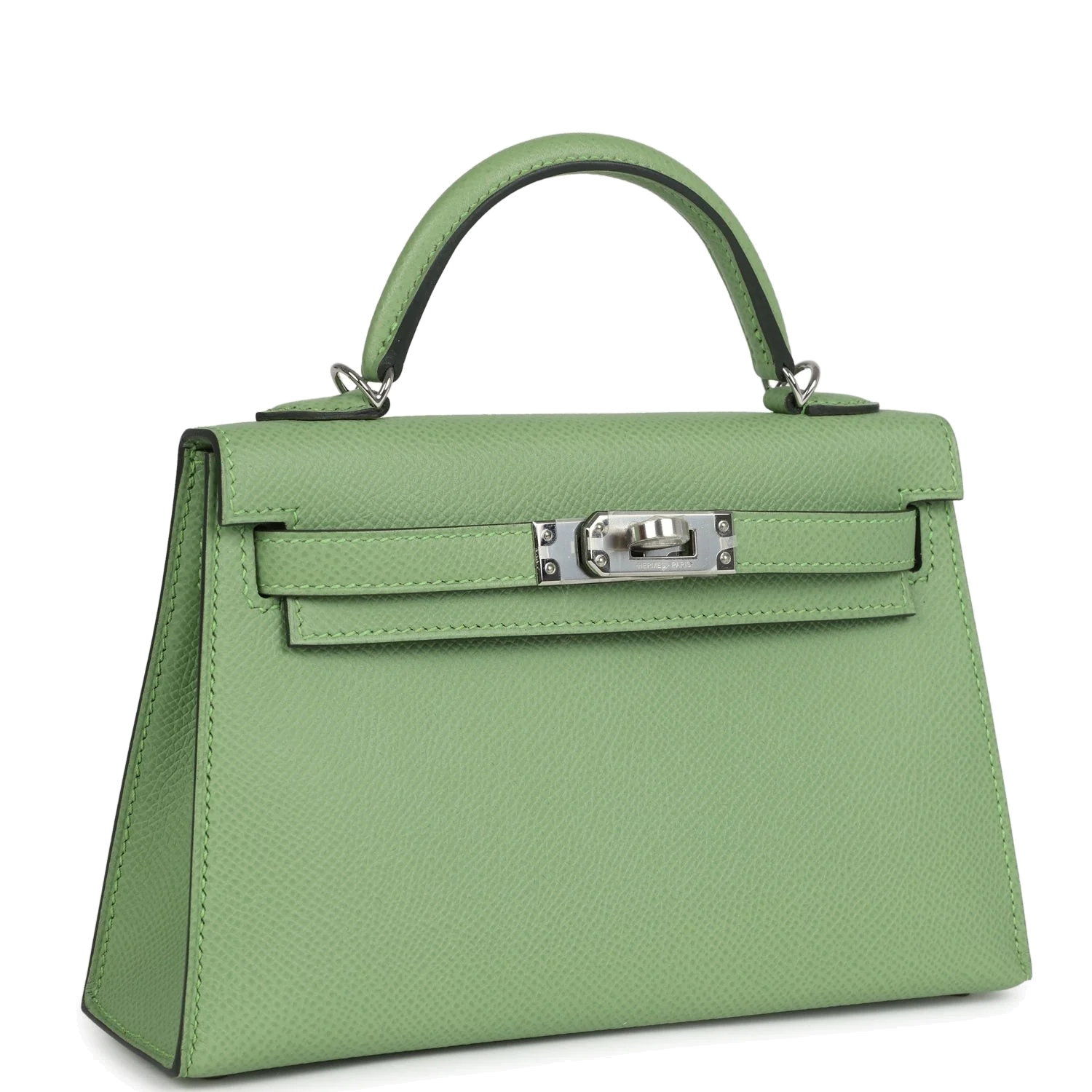 Hermes Kelly Sellier 20 Vert Criquet Epsom Palladium Hardware — фото 3