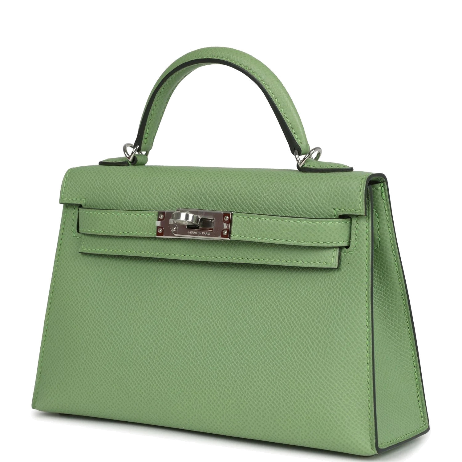 Hermes Kelly Sellier 20 Vert Criquet Epsom Palladium Hardware — фото 6