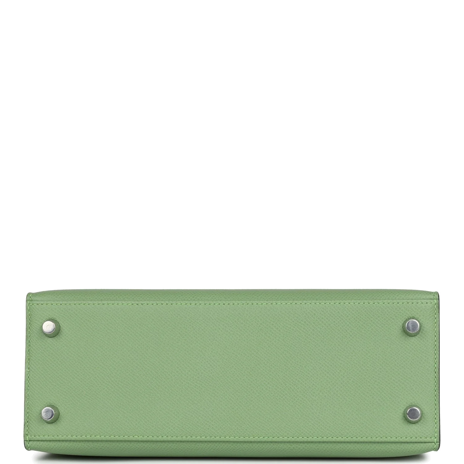 Hermes Special Order (HSS) Kelly Sellier 25 Vert Criquet Verso Epsom Palladium Hardware — фото 7