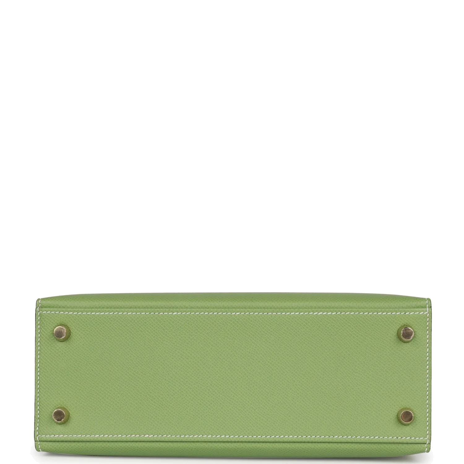 Hermes Special Order (HSS) Kelly Sellier 25 Vert Criquet Epsom Permabrass Hardware — фото 7