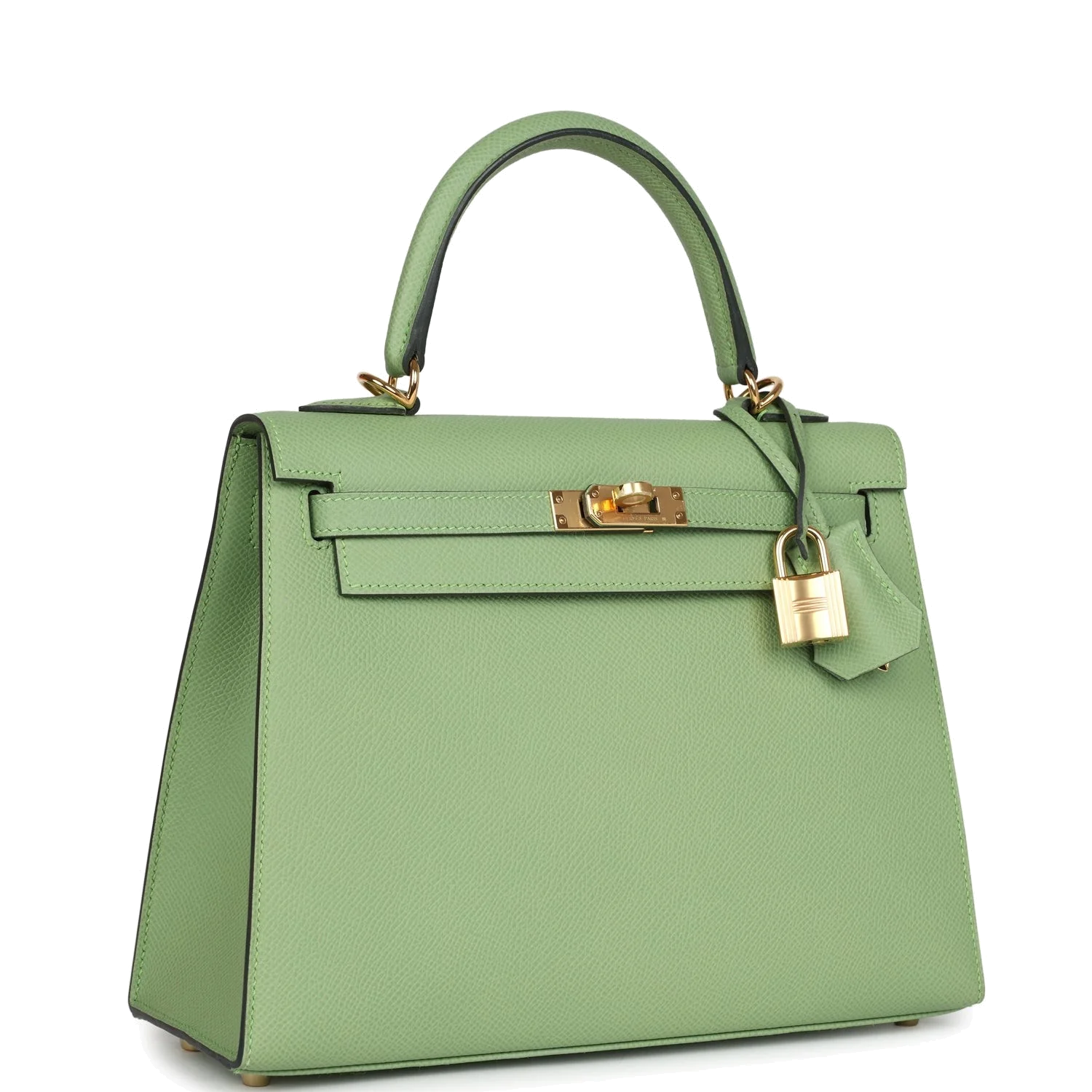 Hermes Kelly Sellier 25 Vert Criquet Epsom Gold Hardware — фото 3