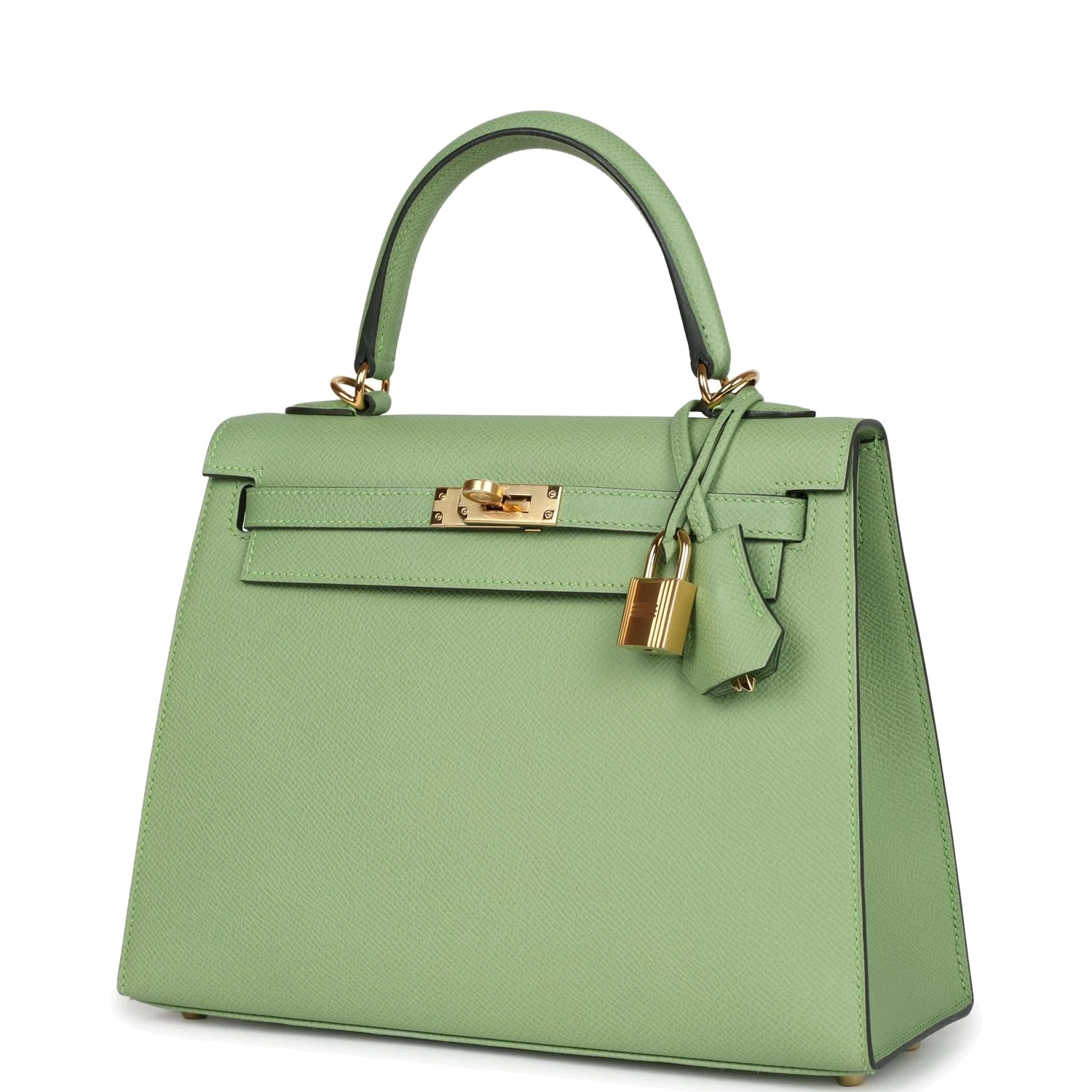 Hermes Kelly Sellier 25 Vert Criquet Epsom Gold Hardware — фото 6