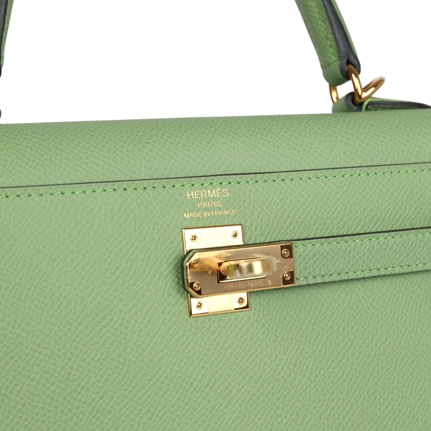 Hermes Kelly Sellier 25 Vert Criquet Epsom Gold Hardware — фото 8