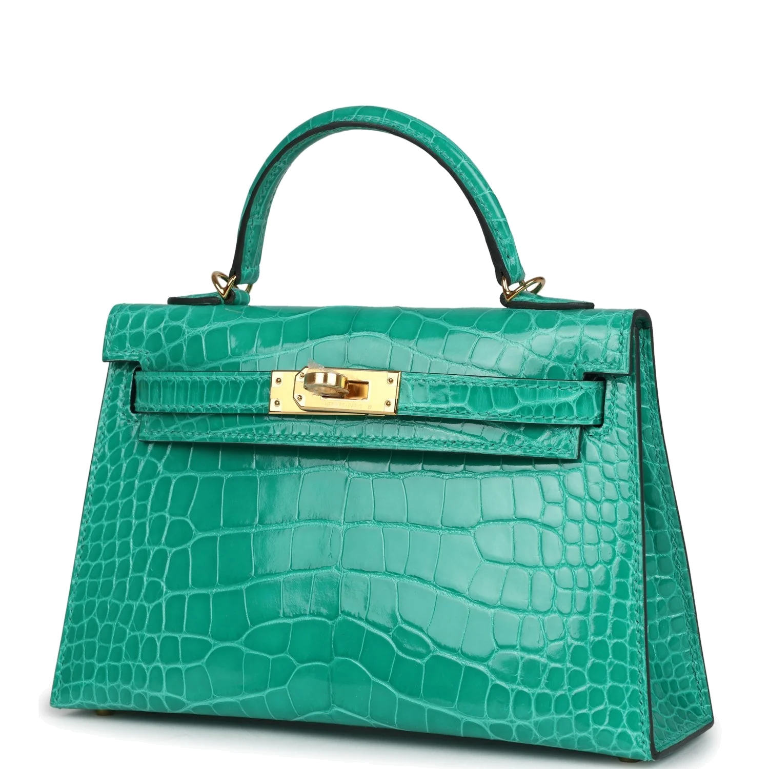 Hermes Kelly Sellier 20 Vert Jade Shiny Alligator Gold Hardware — фото 4