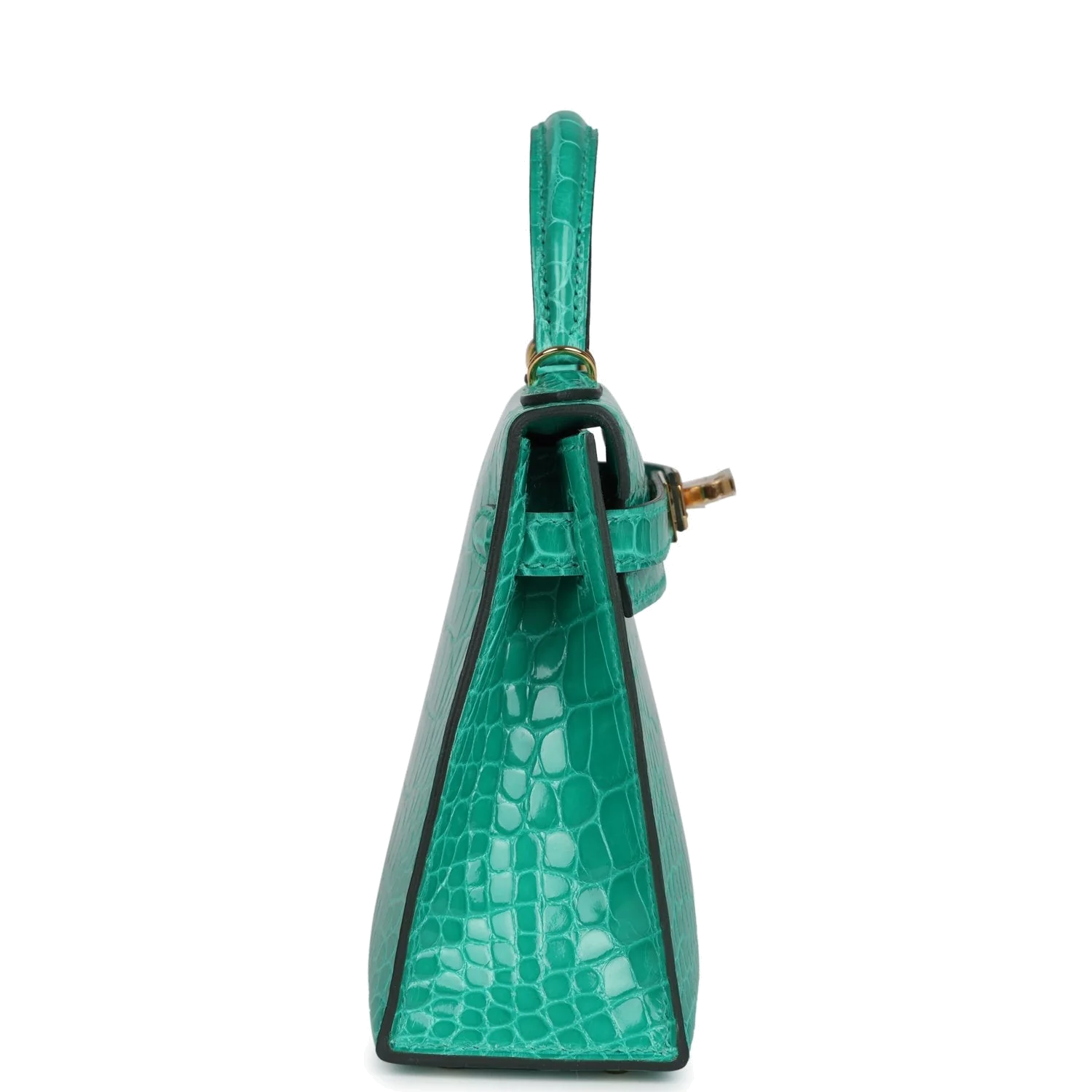 Hermes Kelly Sellier 20 Vert Jade Shiny Alligator Gold Hardware — фото 5